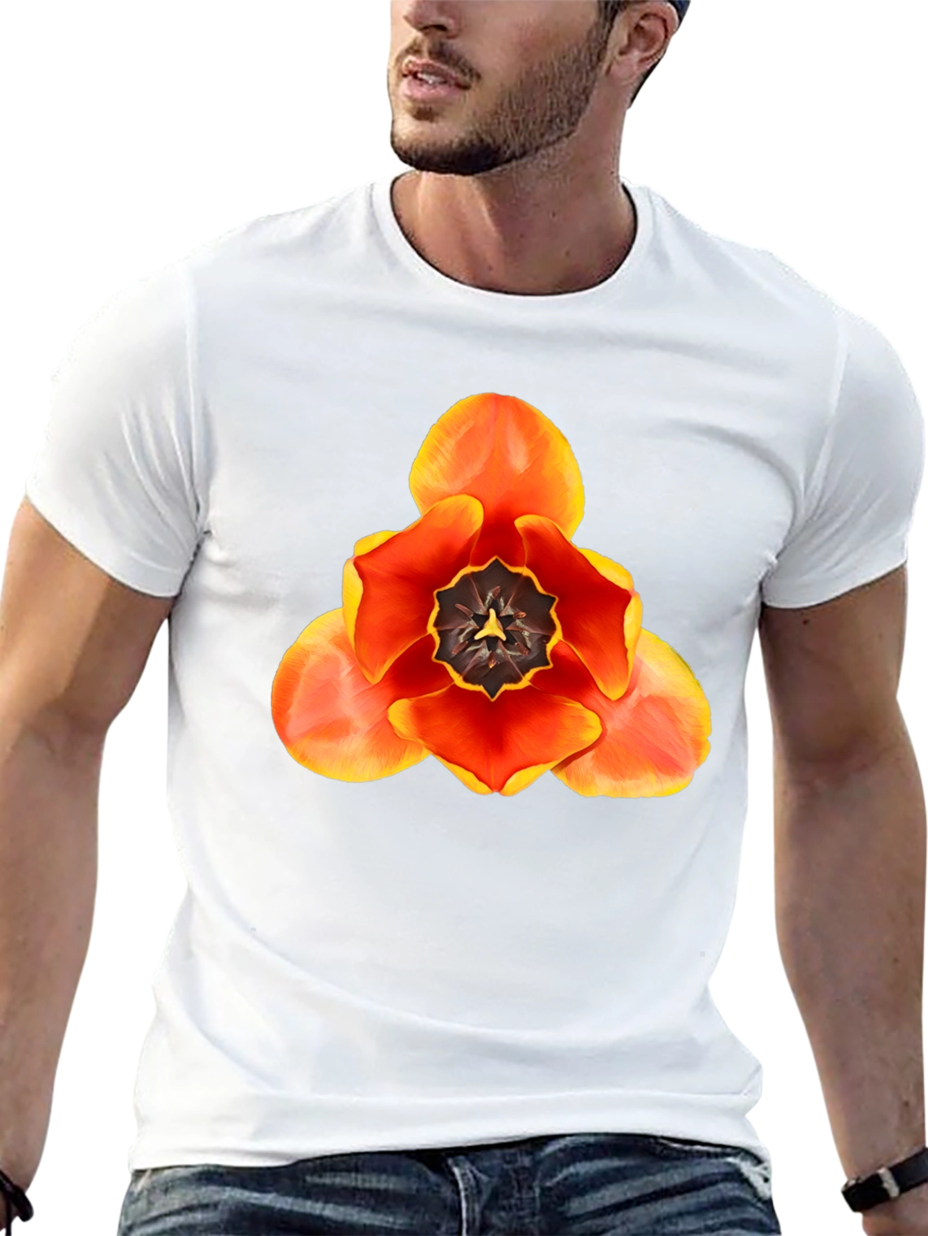 Floral Graphic T-Shirt - Bold Tulip Design