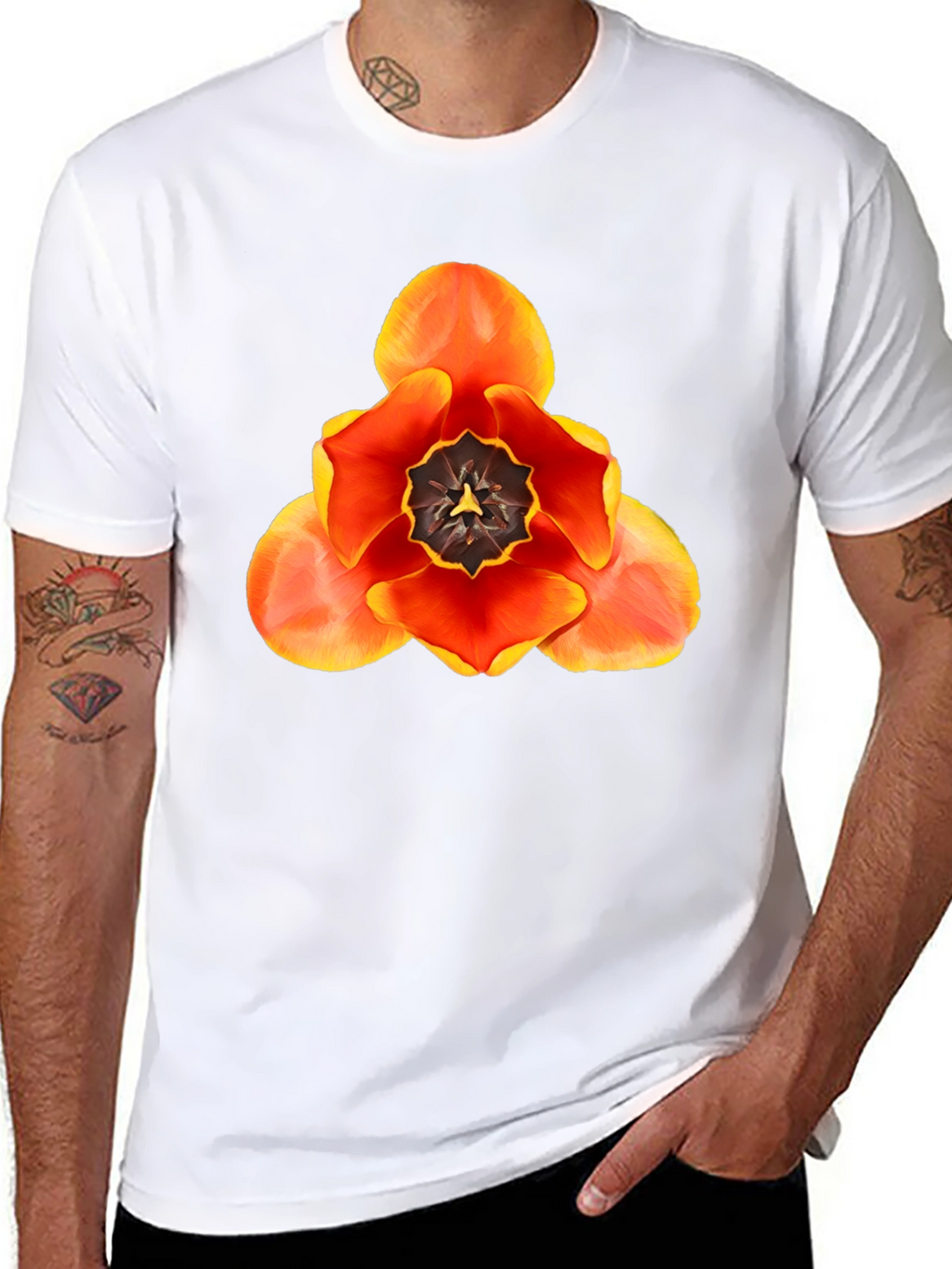 Floral Graphic T-Shirt - Bold Tulip Design