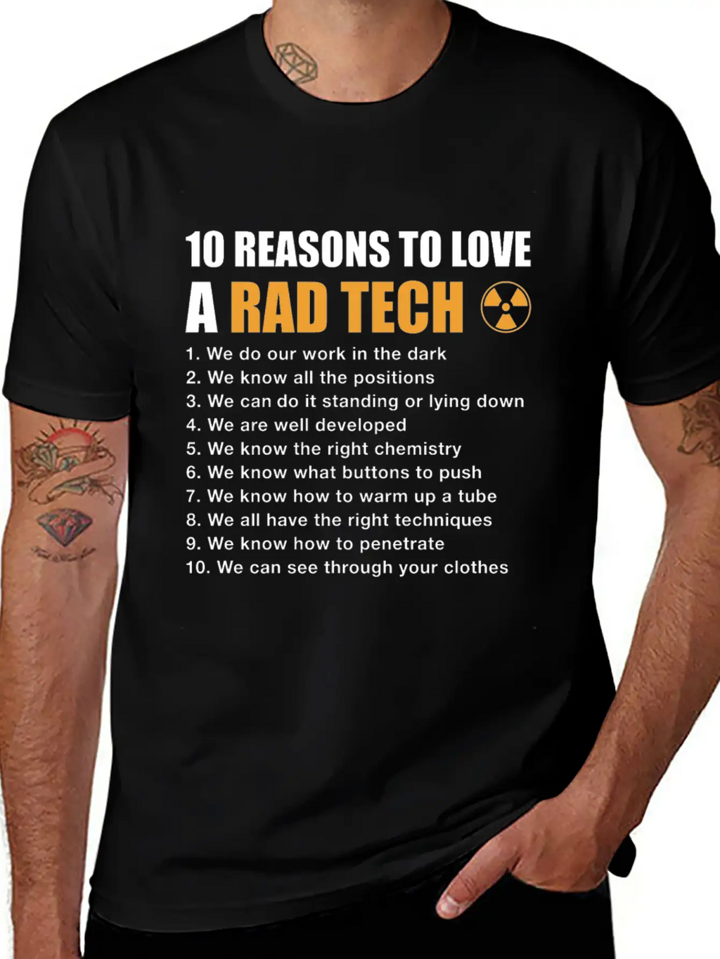10 Reasons To Love A Rad Tech, Funny Xray Breathable Soft Cotton T-Shirt – Timeless Casual Look