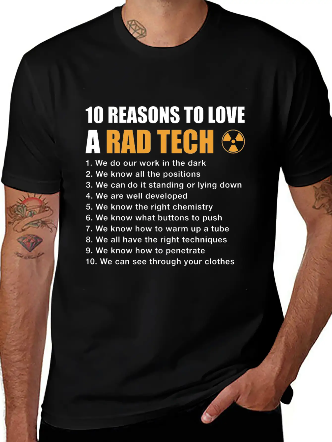 10 Reasons To Love A Rad Tech, Funny Xray Breathable Soft Cotton T-Shirt – Timeless Casual Look