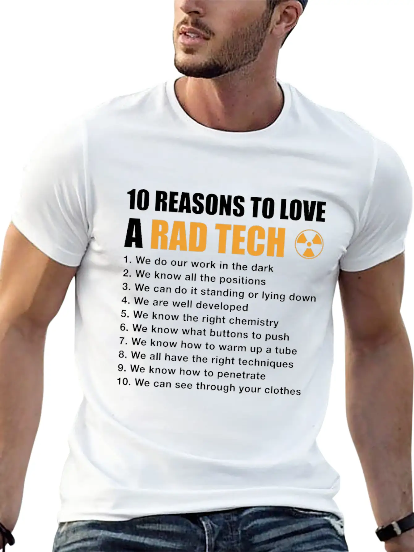 10 Reasons To Love A Rad Tech, Funny Xray Breathable Soft Cotton T-Shirt – Timeless Casual Look