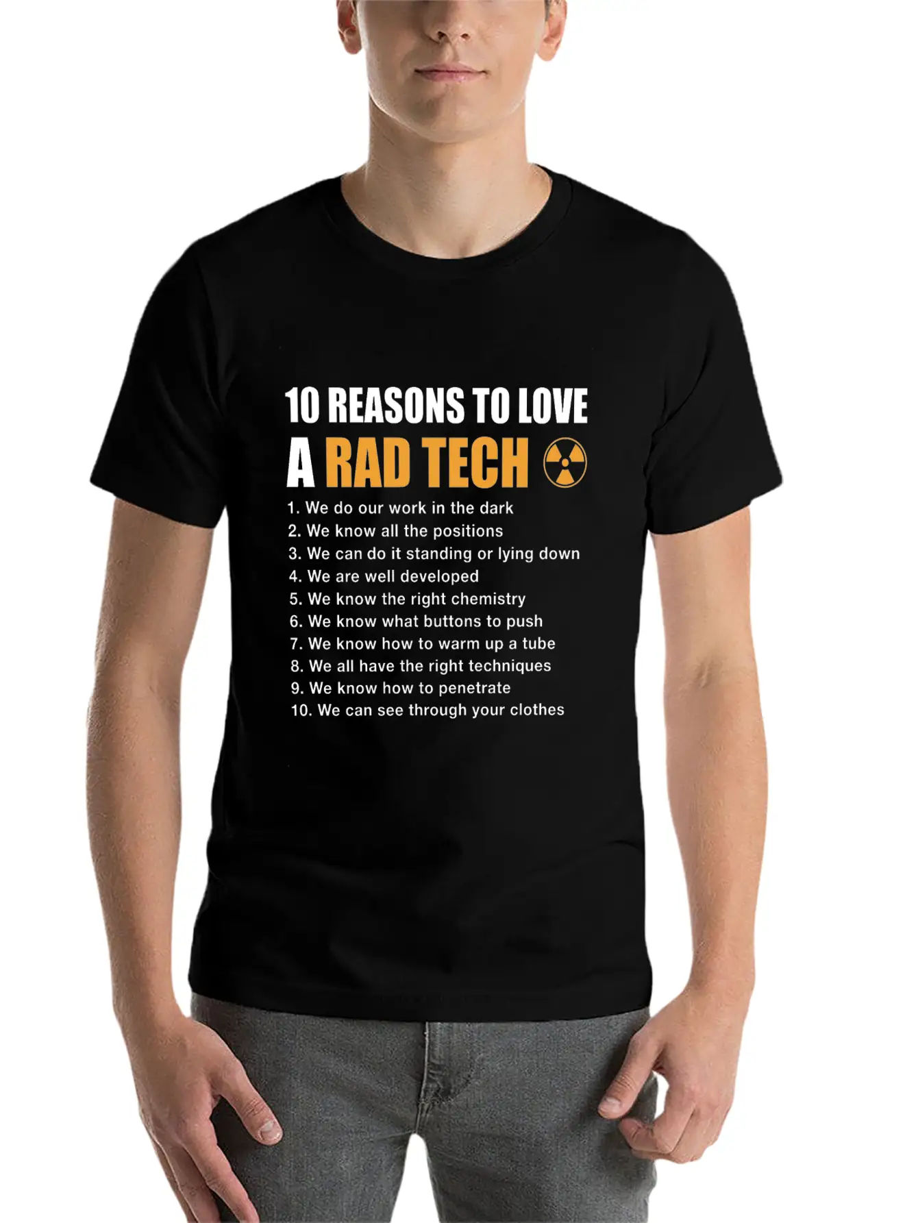 10 Reasons To Love A Rad Tech, Funny Xray Breathable Soft Cotton T-Shirt – Timeless Casual Look