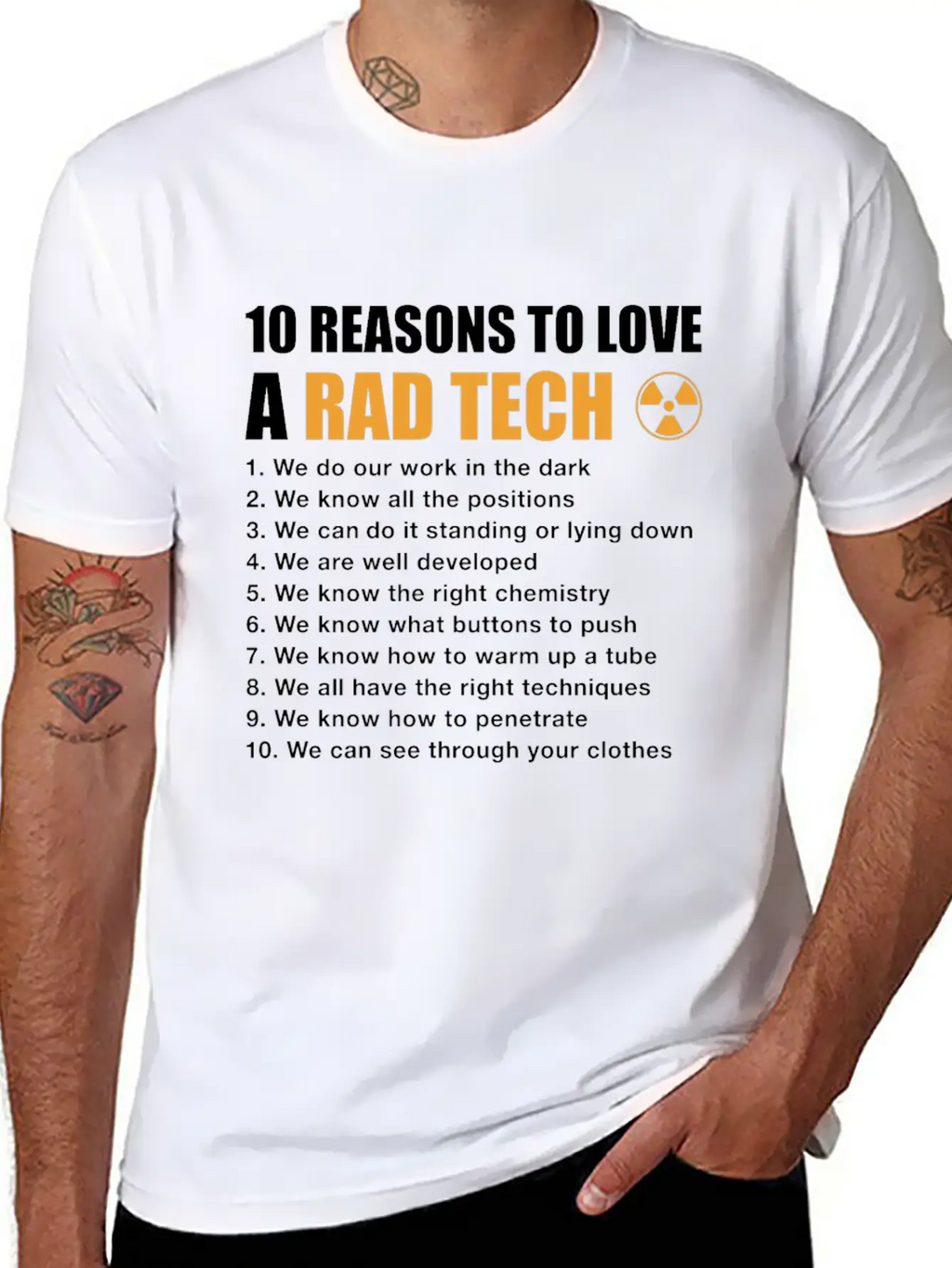 10 Reasons To Love A Rad Tech, Funny Xray Breathable Soft Cotton T-Shirt – Timeless Casual Look