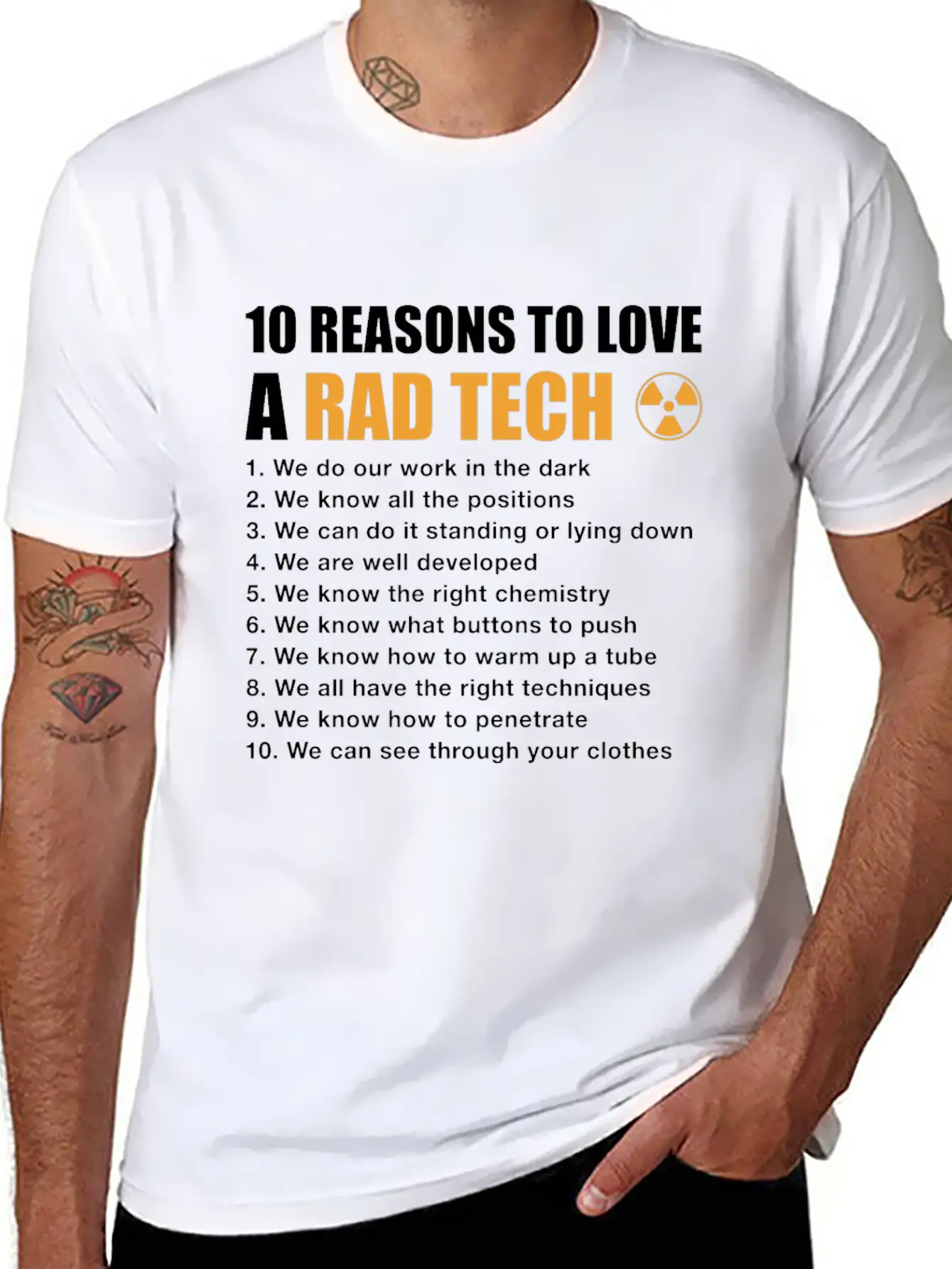 10 Reasons To Love A Rad Tech, Funny Xray Breathable Soft Cotton T-Shirt – Timeless Casual Look