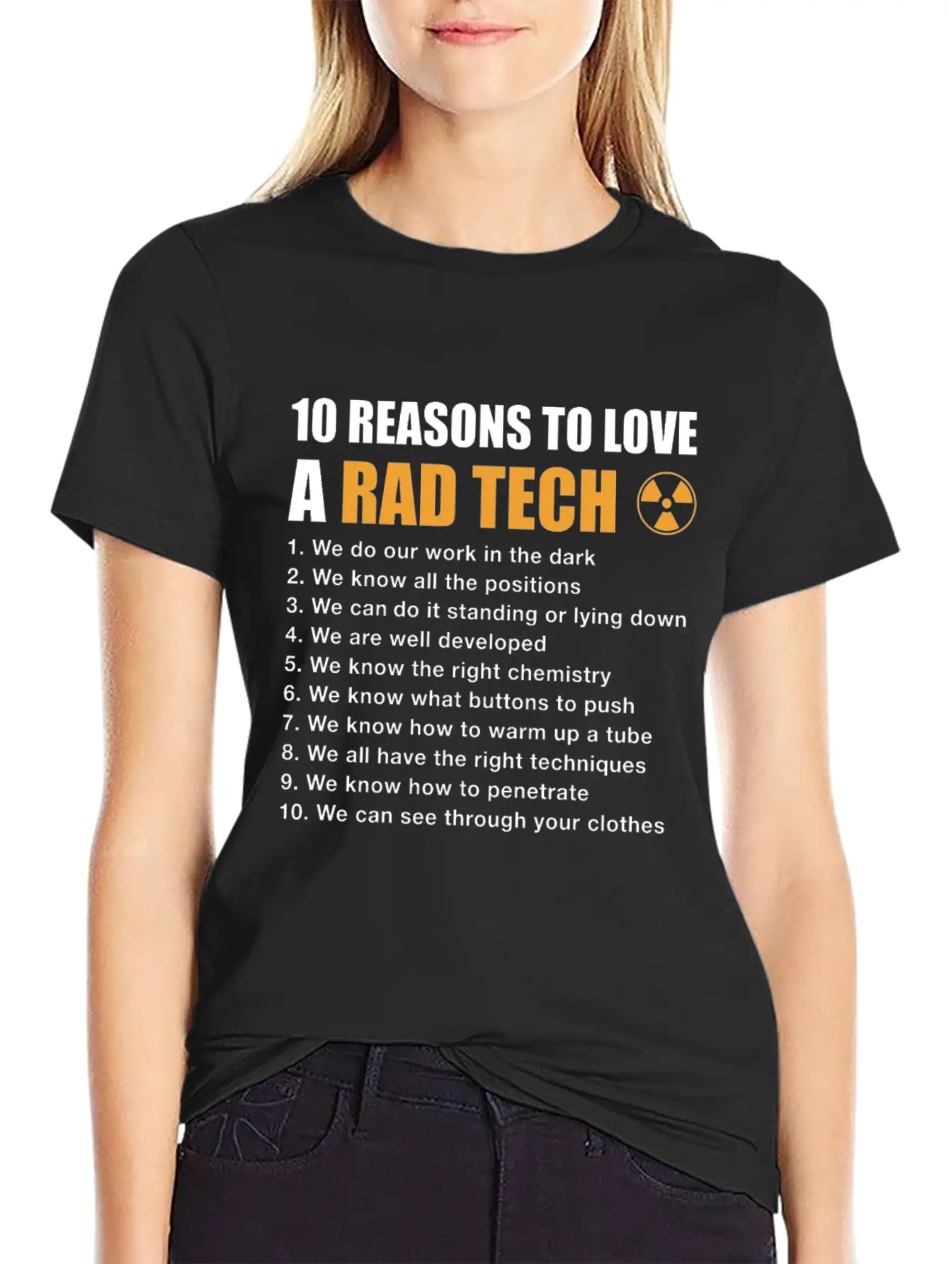 10 Reasons To Love A Rad Tech, Funny Xray Breathable Soft Cotton T-Shirt – Timeless Casual Look
