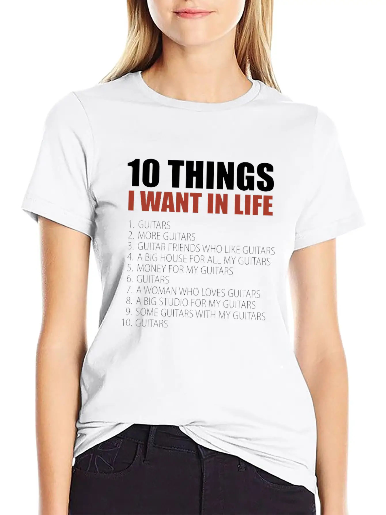10 Things Guitar Gift Guitar Novelty Gift Modern Fit Casual T-Shirt – Clean And Versatile Design