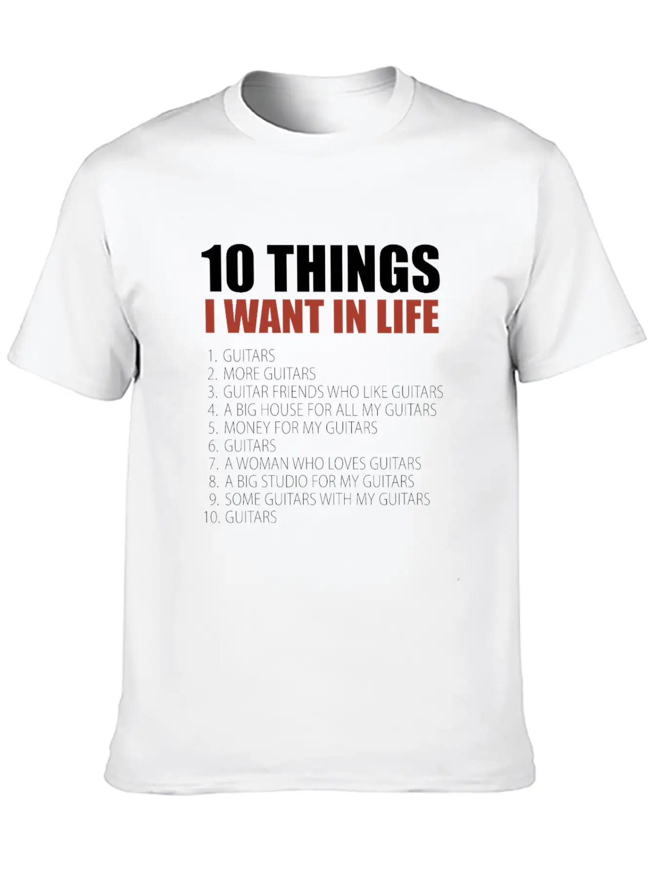 10 Things Guitar Gift Guitar Novelty Gift Modern Fit Casual T-Shirt – Clean And Versatile Design