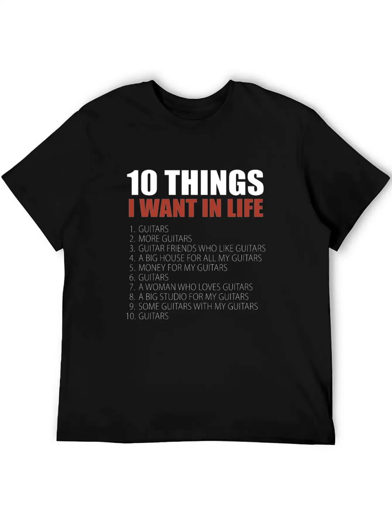 10 Things Guitar Gift Guitar Novelty Gift Modern Fit Casual T-Shirt – Clean And Versatile Design