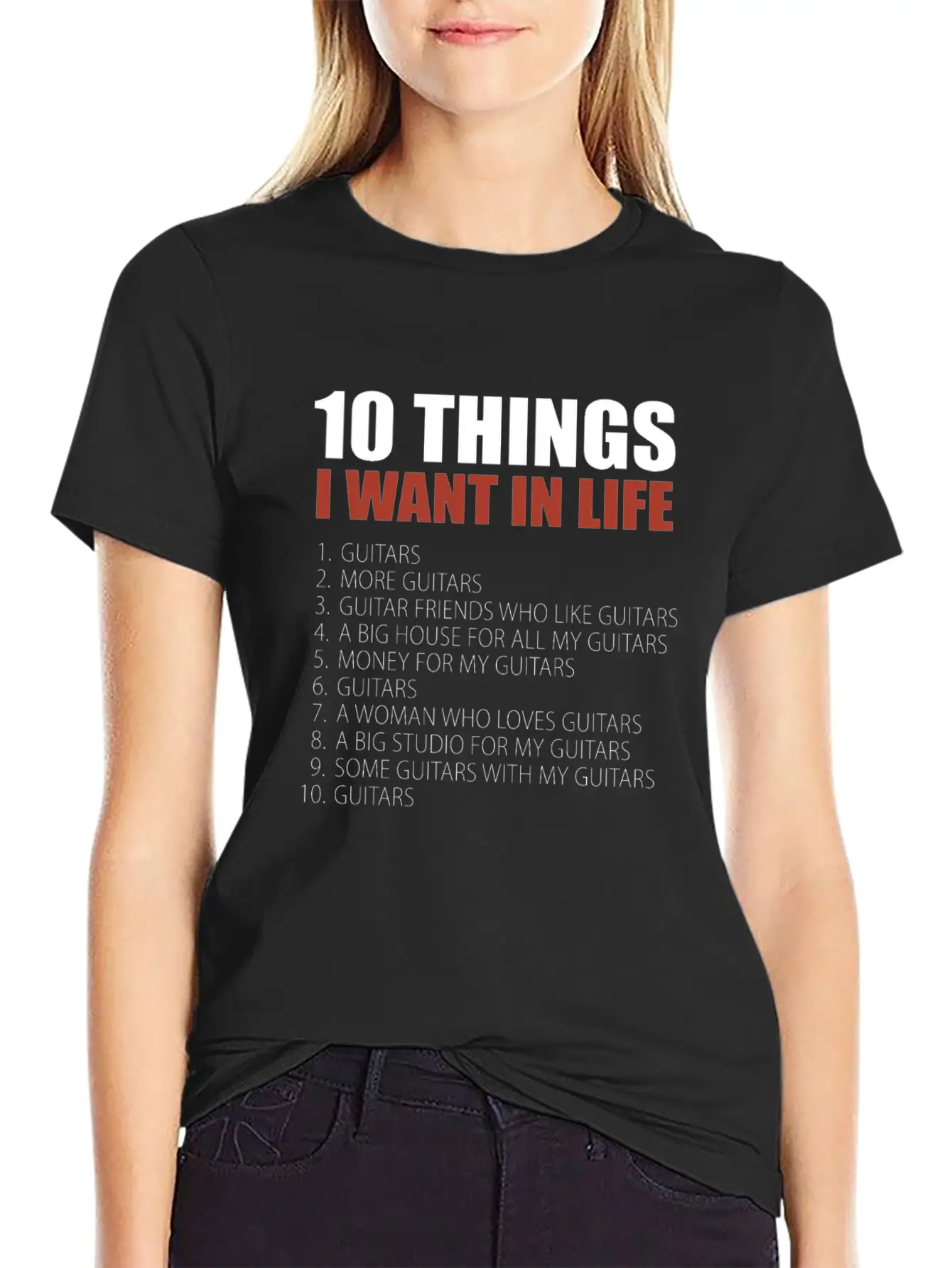 10 Things Guitar Gift Guitar Novelty Gift Modern Fit Casual T-Shirt – Clean And Versatile Design