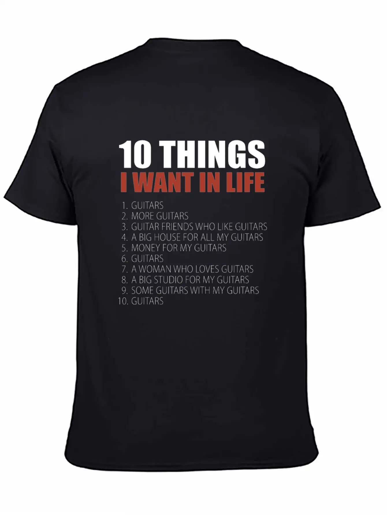 10 Things Guitar Gift Guitar Novelty Gift Modern Fit Casual T-Shirt – Clean And Versatile Design