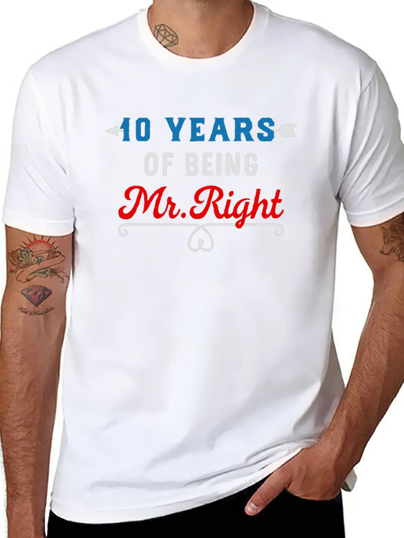 10 Years Of Being Mr Right Timeless Short Sleeve Tee – Comfy And Minimalist Design