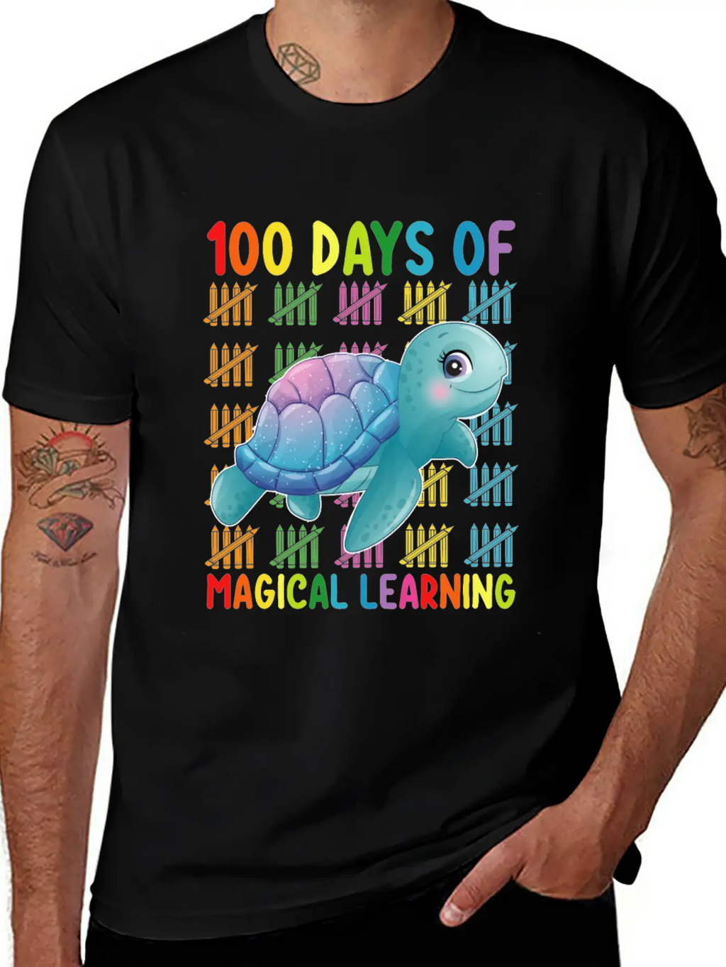 100 Days Of Magical Learning Turtle School Classic Cotton Tee – Unisex Comfort For Any Season