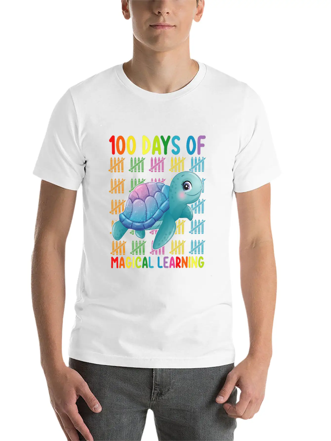 100 Days Of Magical Learning Turtle School Classic Cotton Tee – Unisex Comfort For Any Season