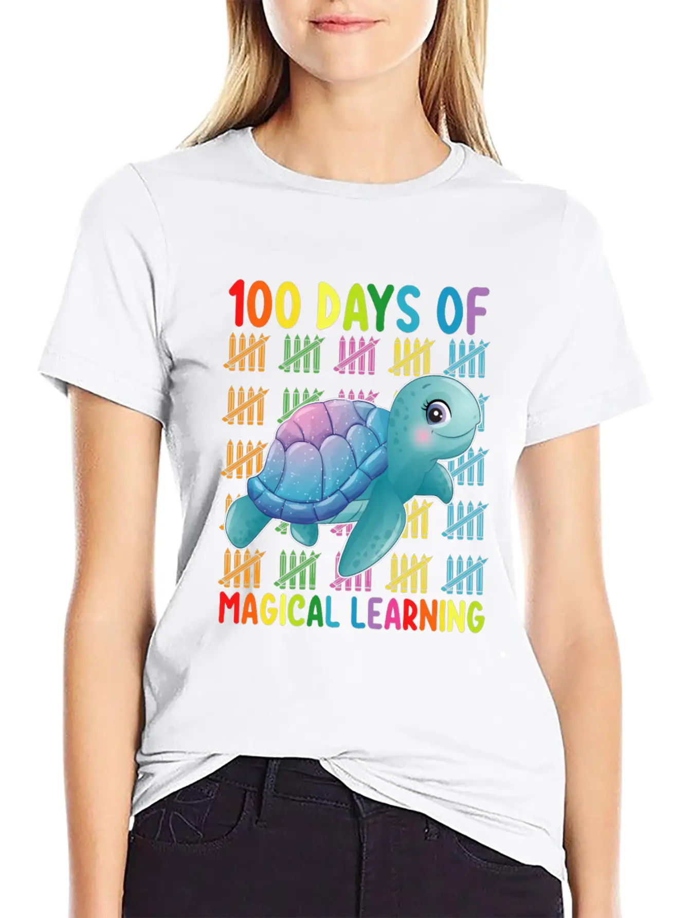 100 Days Of Magical Learning Turtle School Classic Cotton Tee – Unisex Comfort For Any Season
