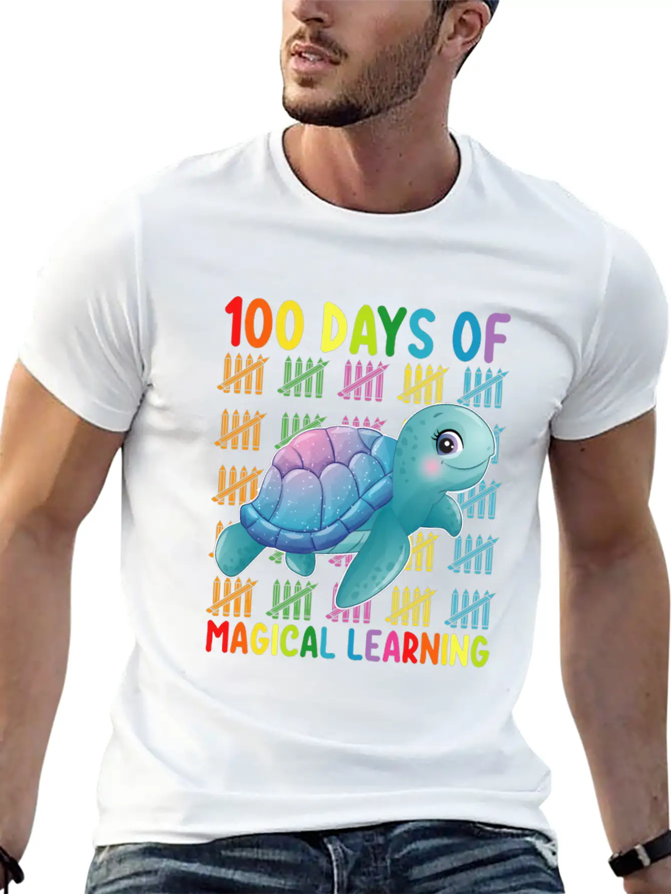 100 Days Of Magical Learning Turtle School Classic Cotton Tee – Unisex Comfort For Any Season