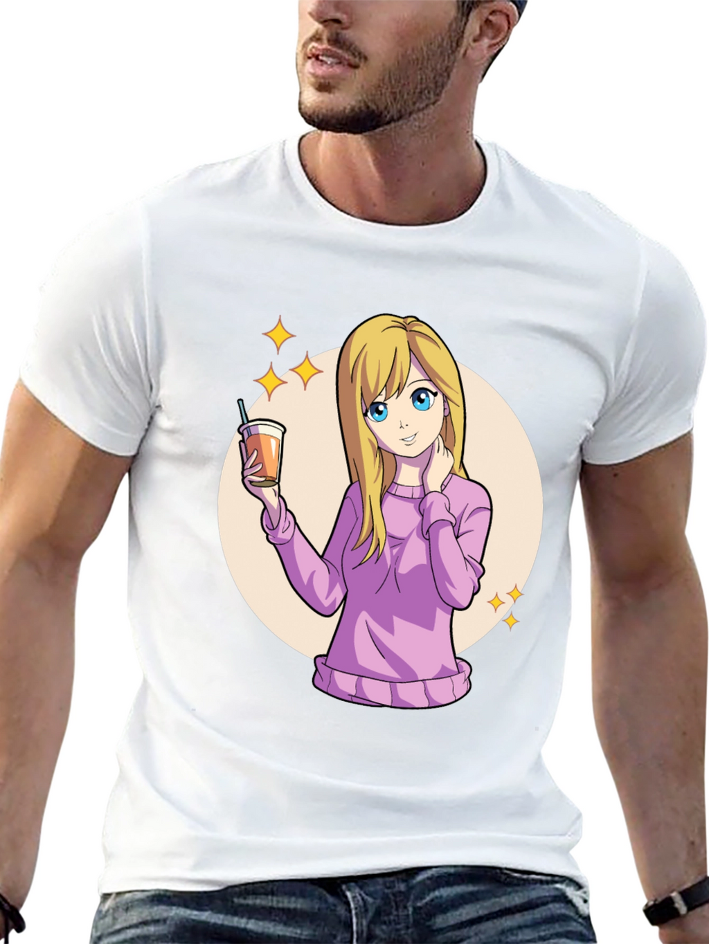 Anime Girl Black T-Shirt - Kawaii Graphic Tee