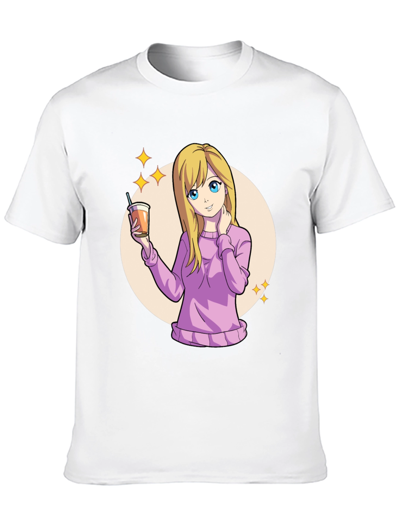 Anime Girl Black T-Shirt - Kawaii Graphic Tee