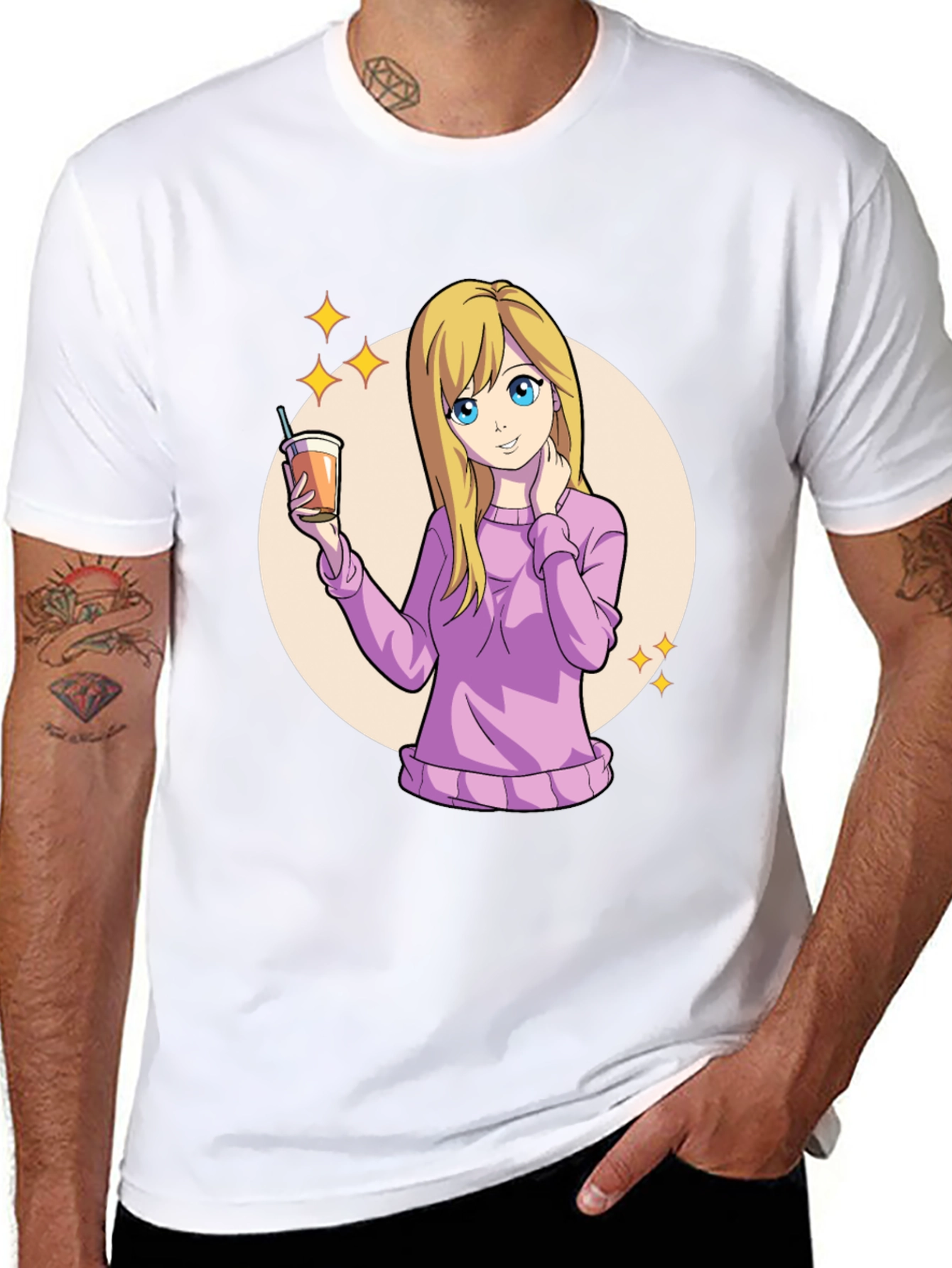 Anime Girl Black T-Shirt - Kawaii Graphic Tee