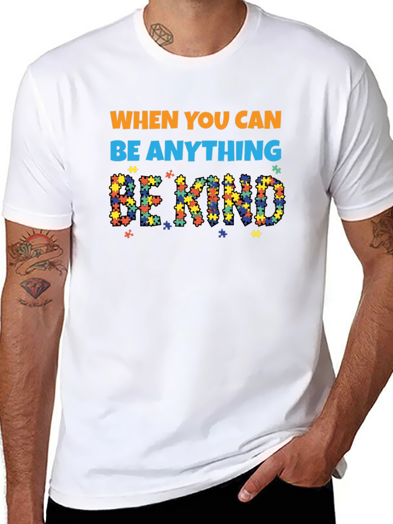 Autism Awareness Puzzle Piece Be Kind T-Shirt
