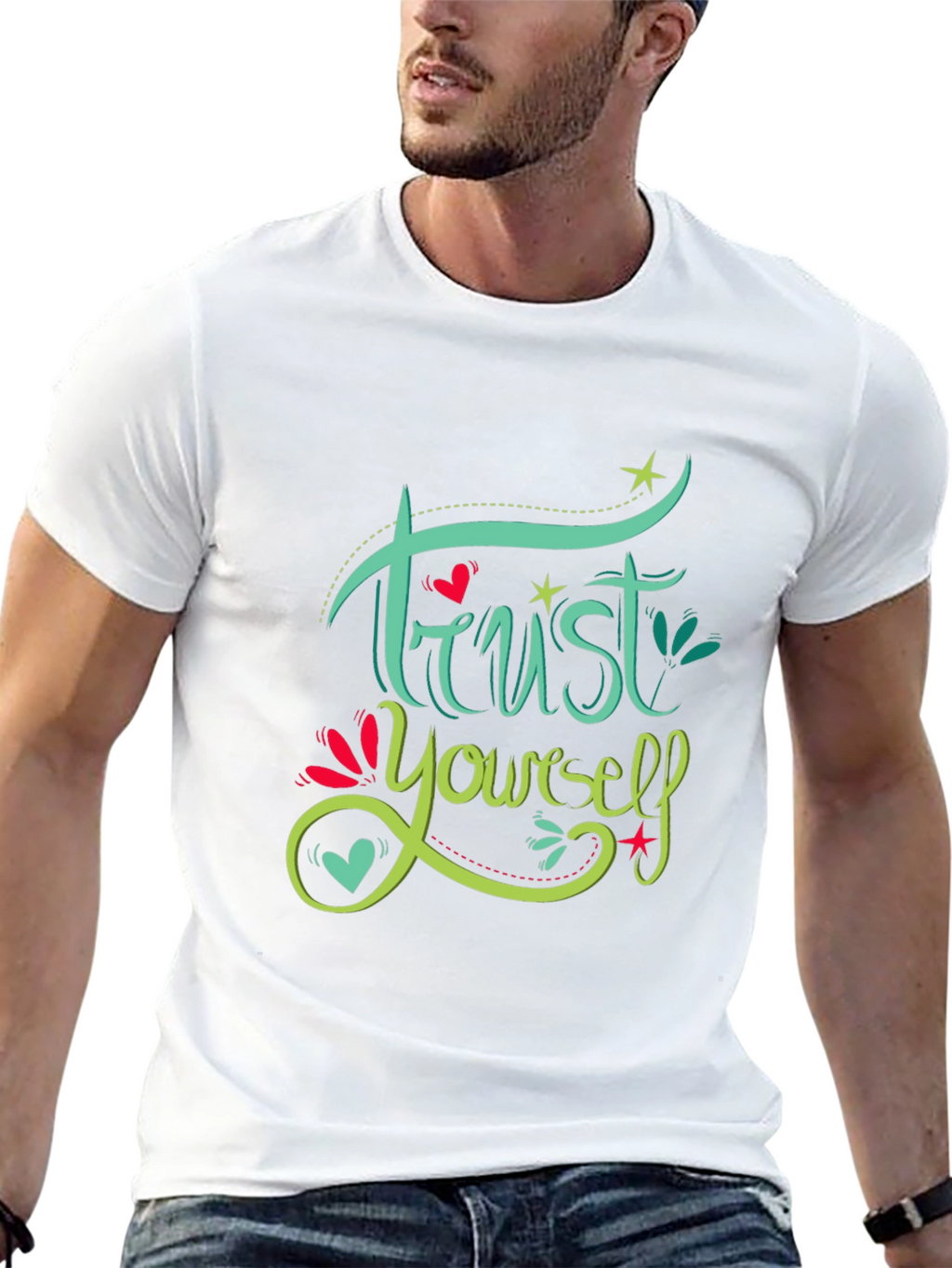Trust Yourself Graphic Tee - Motivational Black T-Shirt