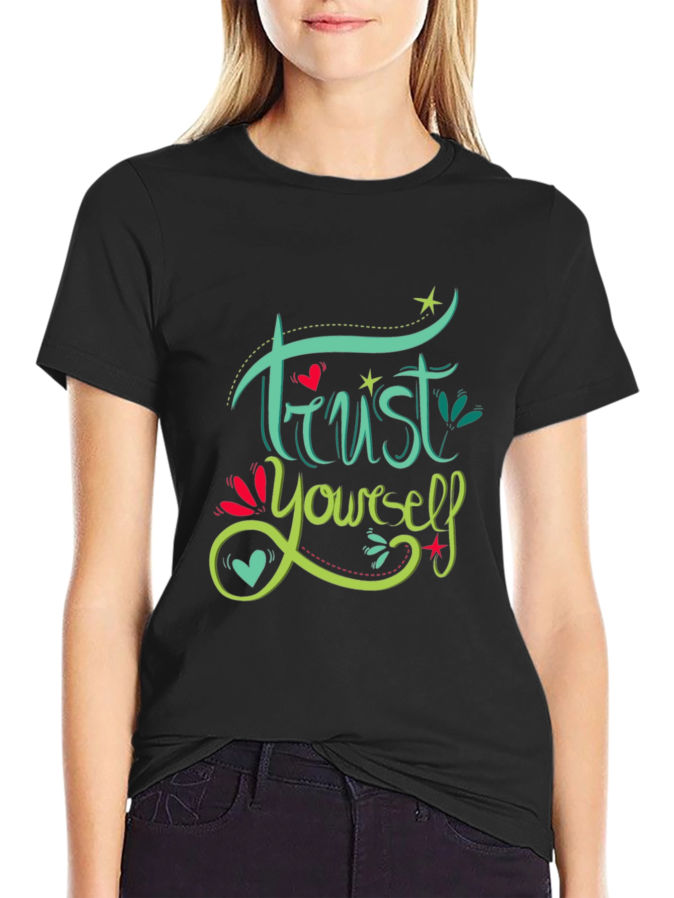 Trust Yourself Graphic Tee - Motivational Black T-Shirt