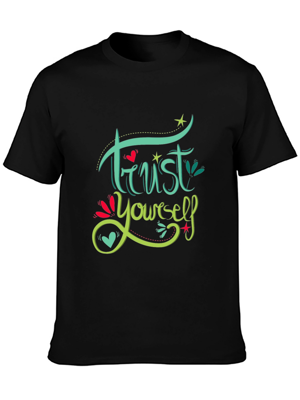 Trust Yourself Graphic Tee - Motivational Black T-Shirt