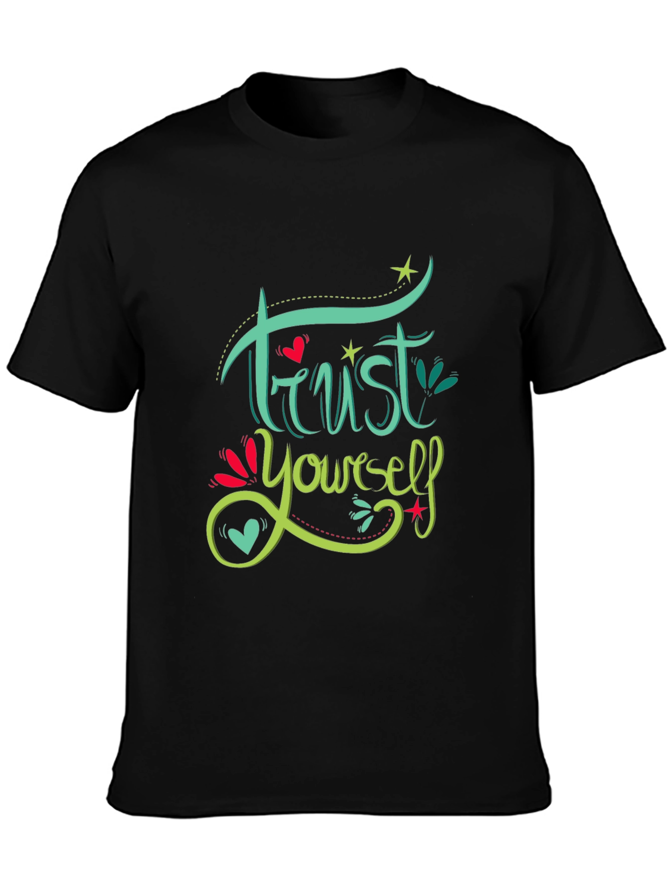 Trust Yourself Graphic Tee - Motivational Black T-Shirt