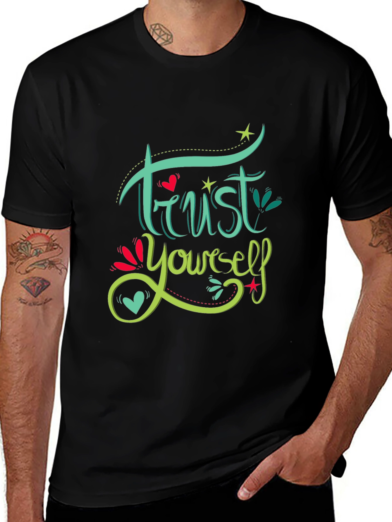 Trust Yourself Graphic Tee - Motivational Black T-Shirt
