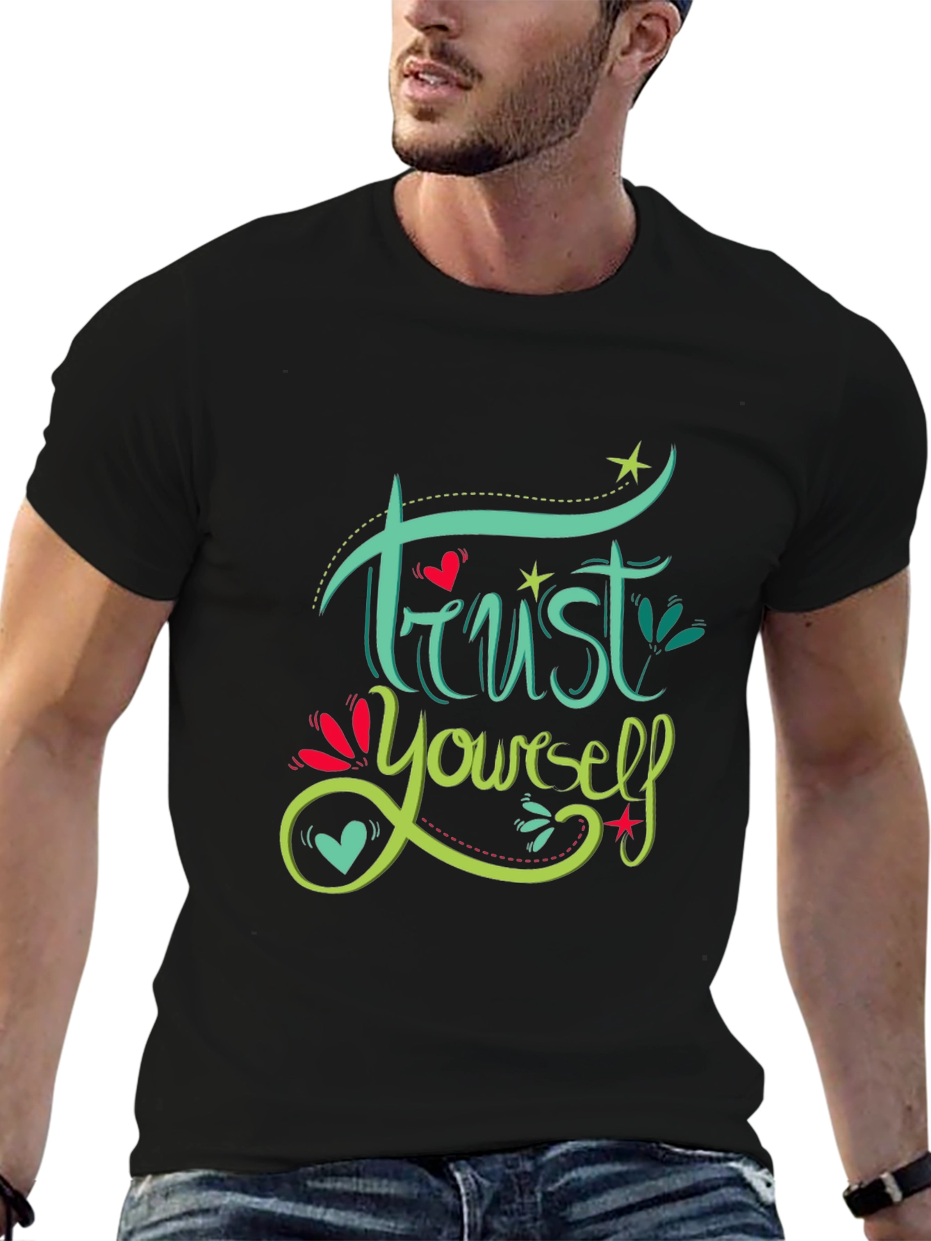 Trust Yourself Graphic Tee - Motivational Black T-Shirt