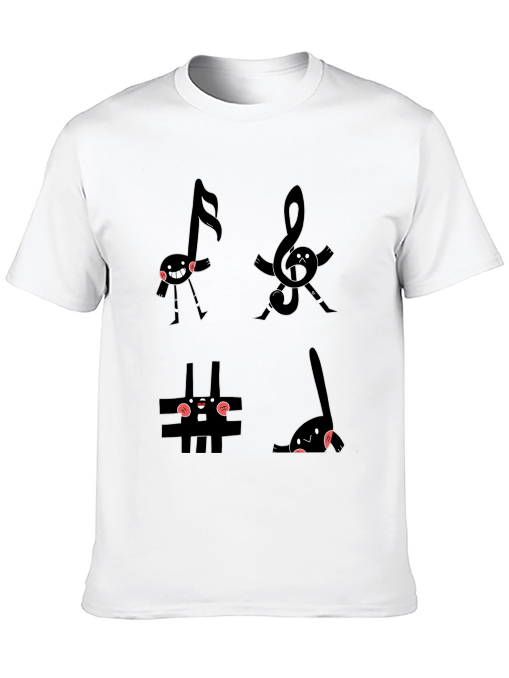 Musical Notes Graphic Black T-Shirt