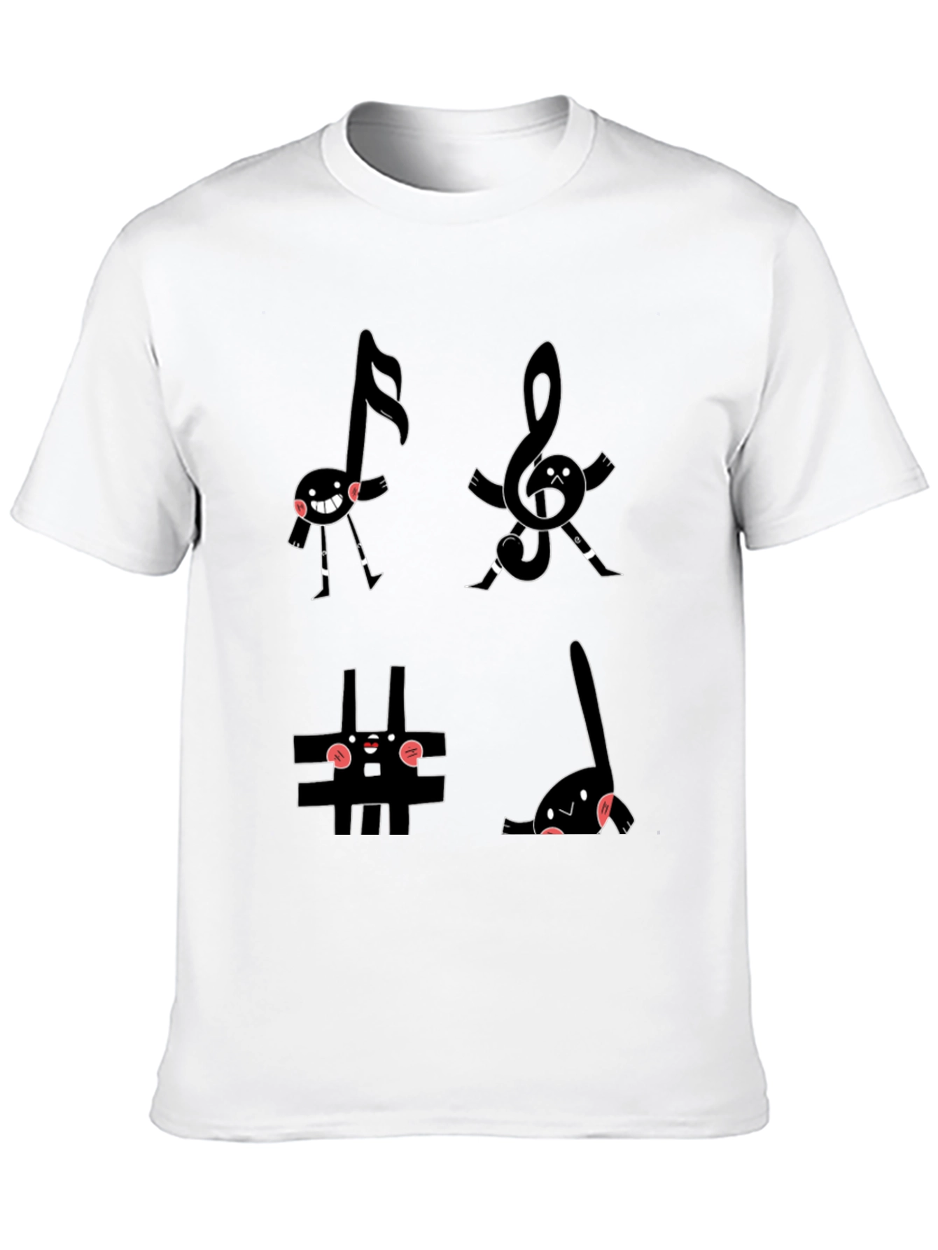 Musical Notes Graphic Black T-Shirt