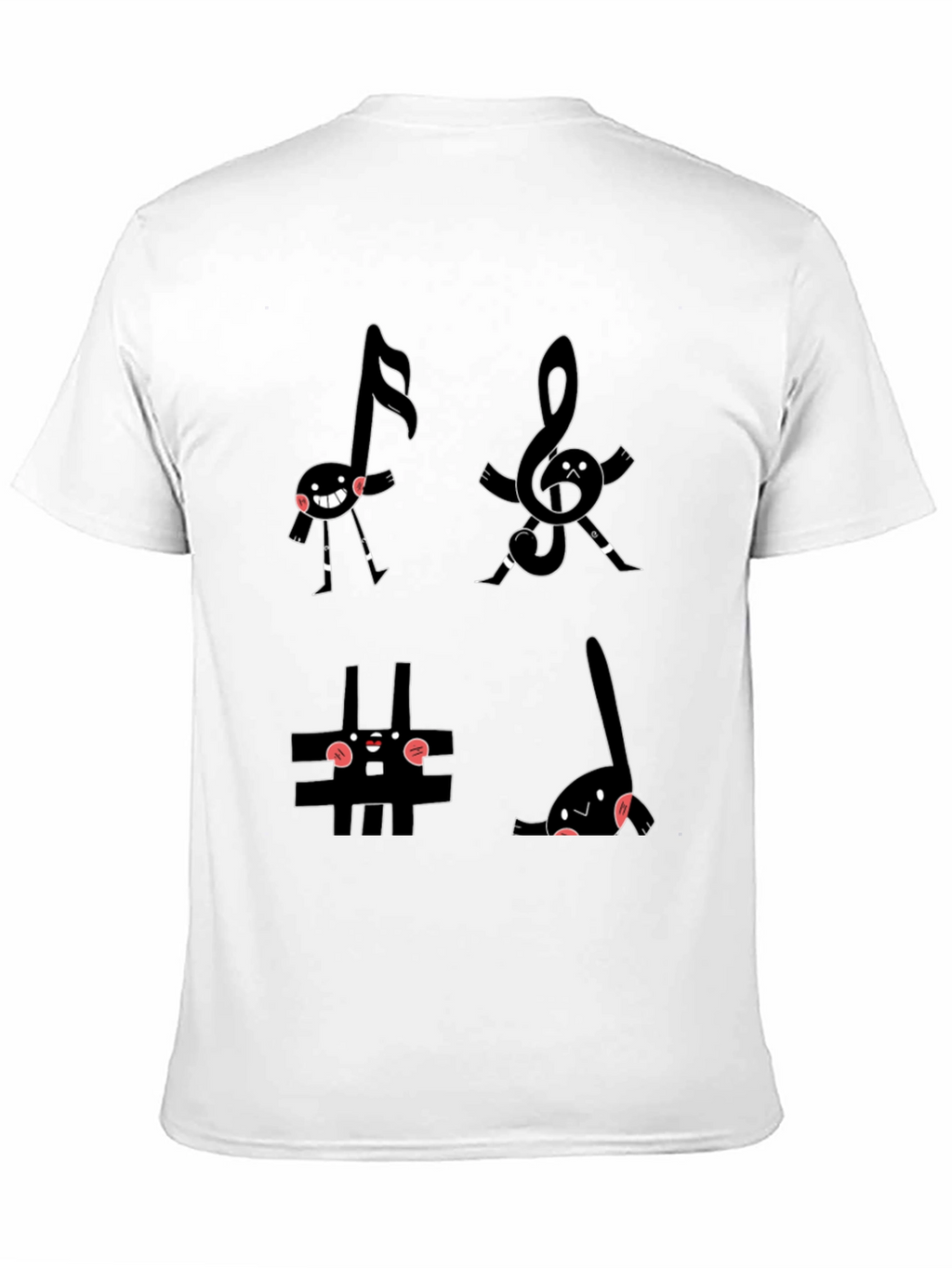 Musical Notes Graphic Black T-Shirt