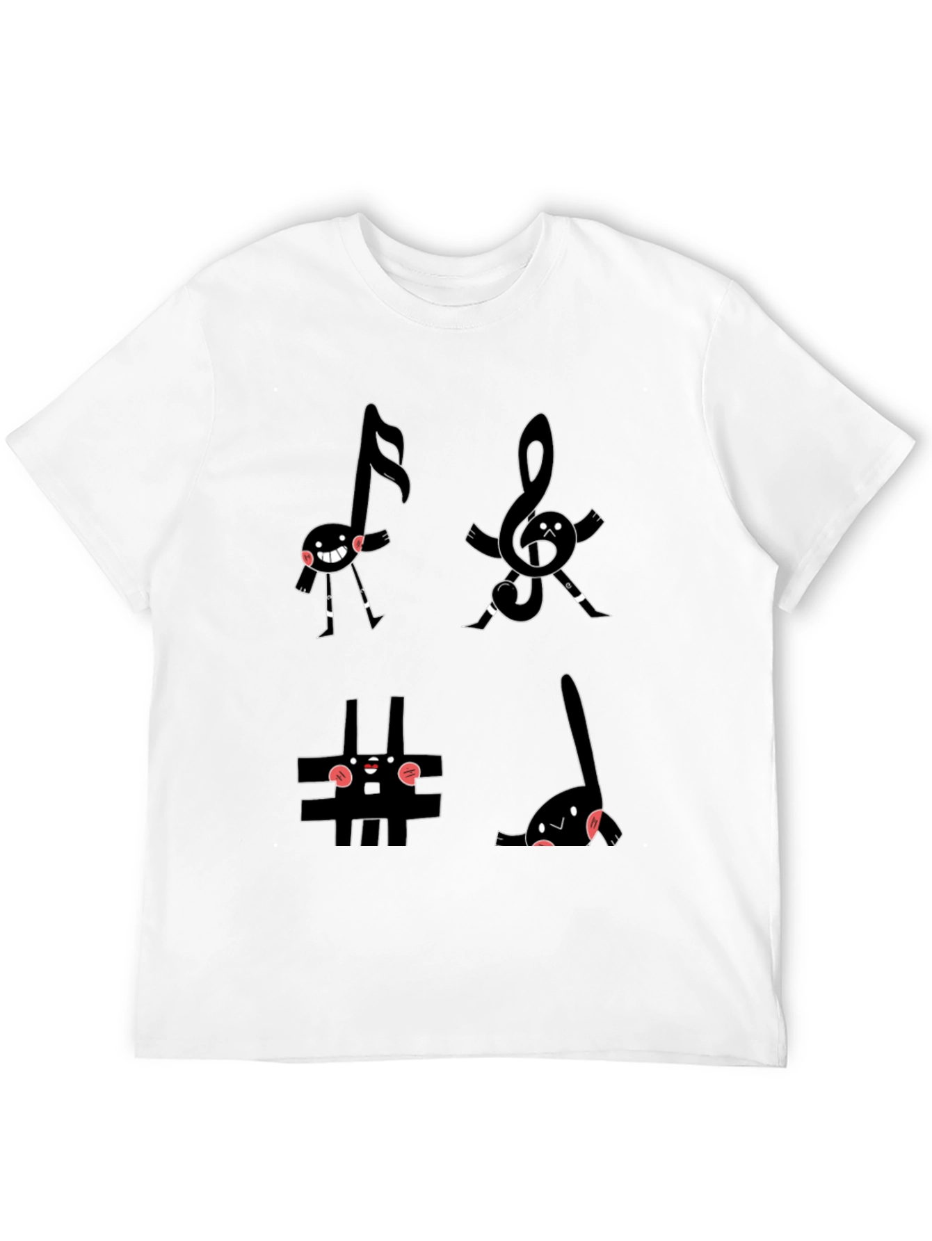 Musical Notes Graphic Black T-Shirt