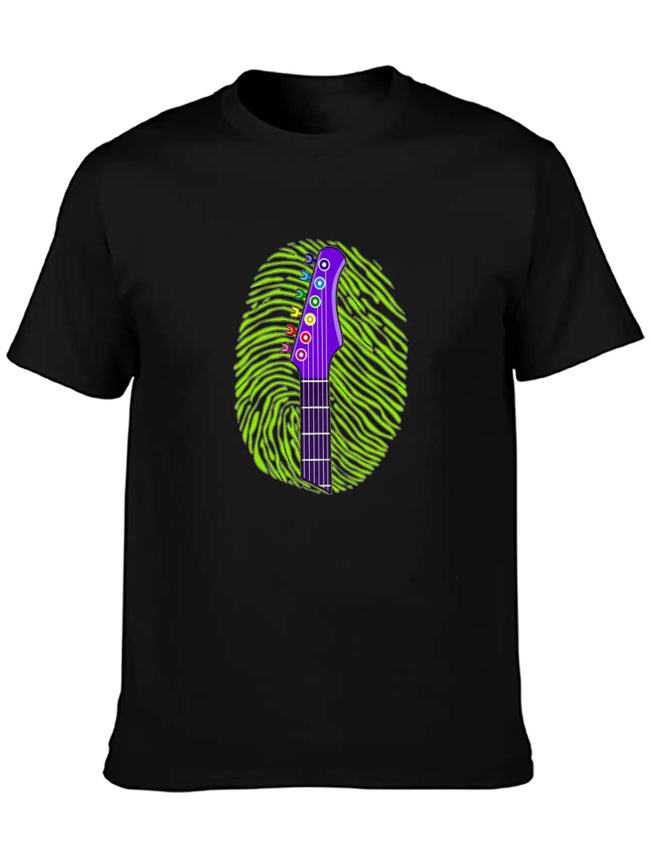 187 Guitar Fingerprint Essential Cotton Tee For Daily Outfits – Unisex Style