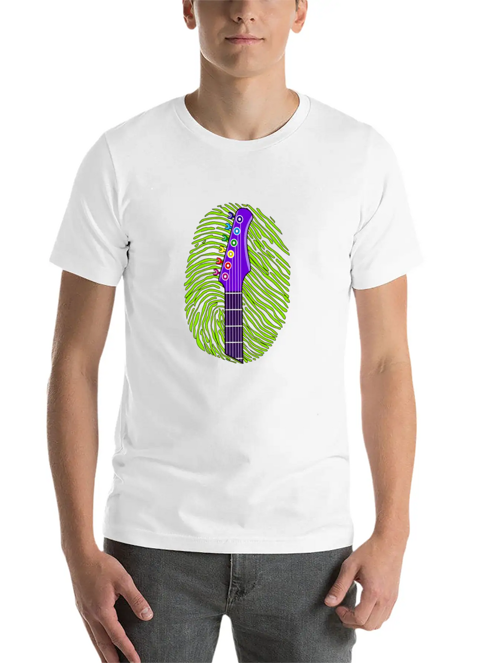 187 Guitar Fingerprint Essential Cotton Tee For Daily Outfits – Unisex Style