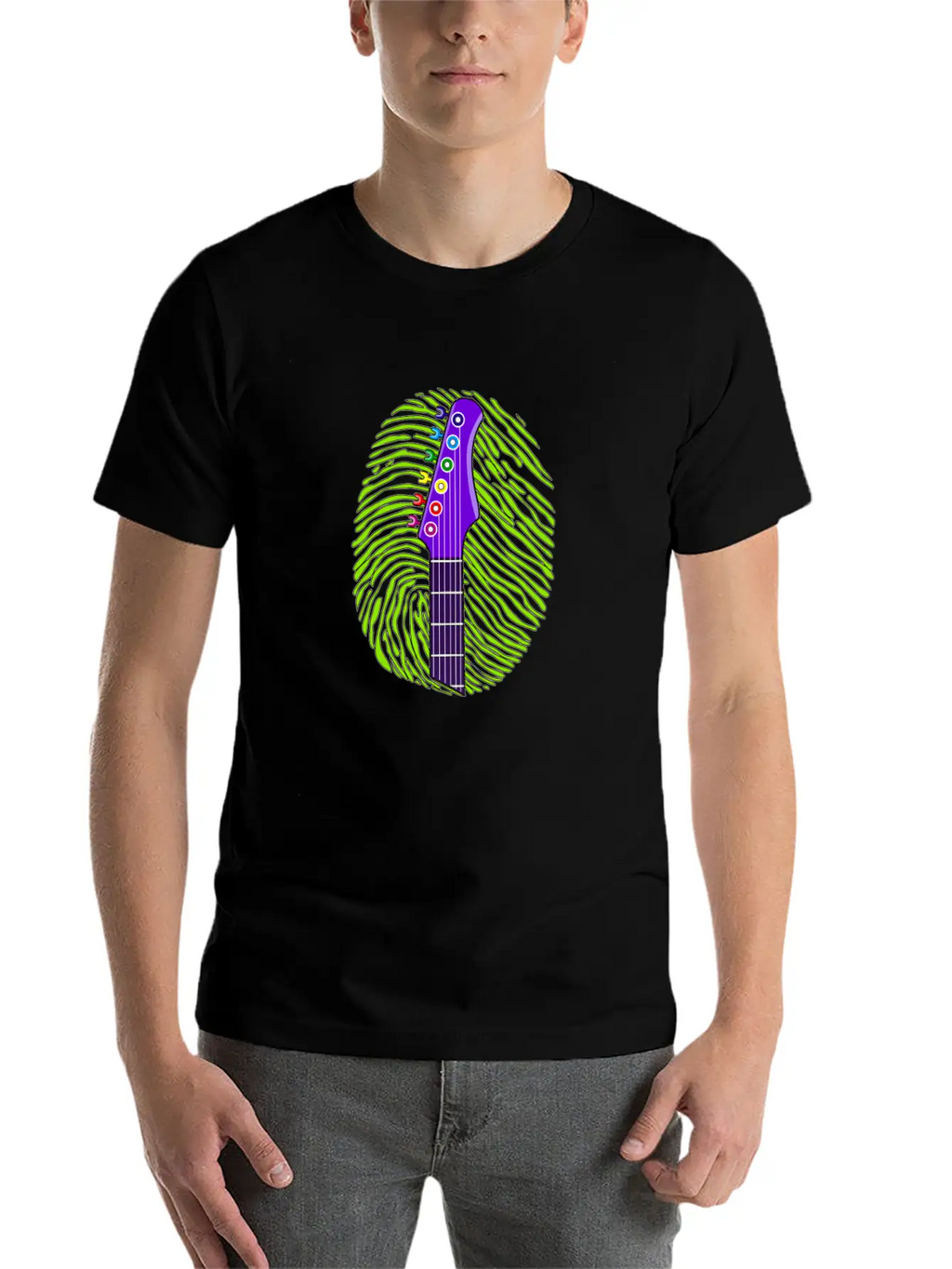 187 Guitar Fingerprint Essential Cotton Tee For Daily Outfits – Unisex Style