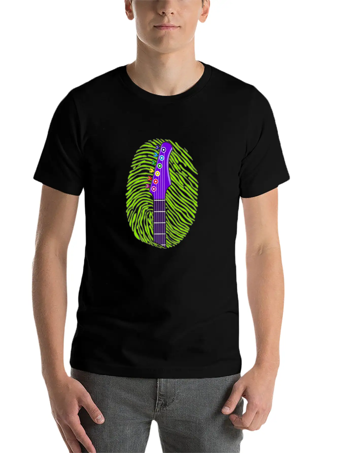 187 Guitar Fingerprint Essential Cotton Tee For Daily Outfits – Unisex Style