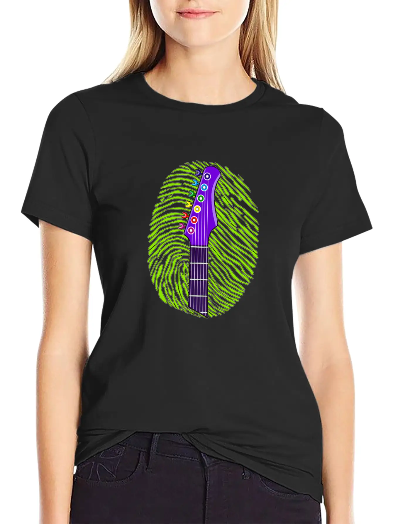 187 Guitar Fingerprint Essential Cotton Tee For Daily Outfits – Unisex Style