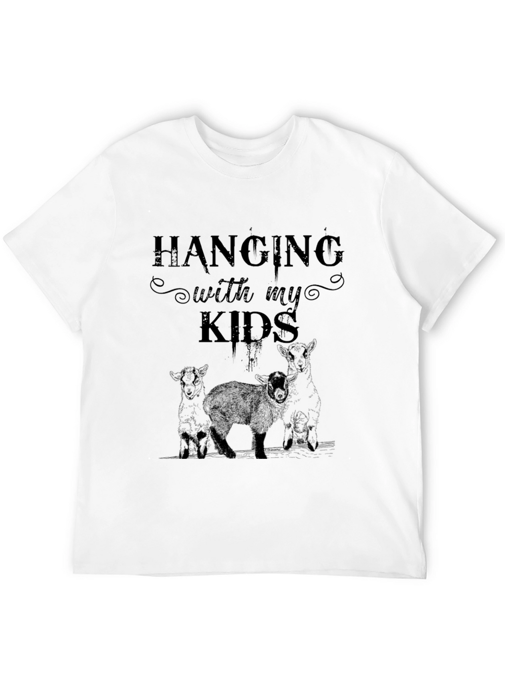 Hanging with My Kids Lamb T-Shirt - Black