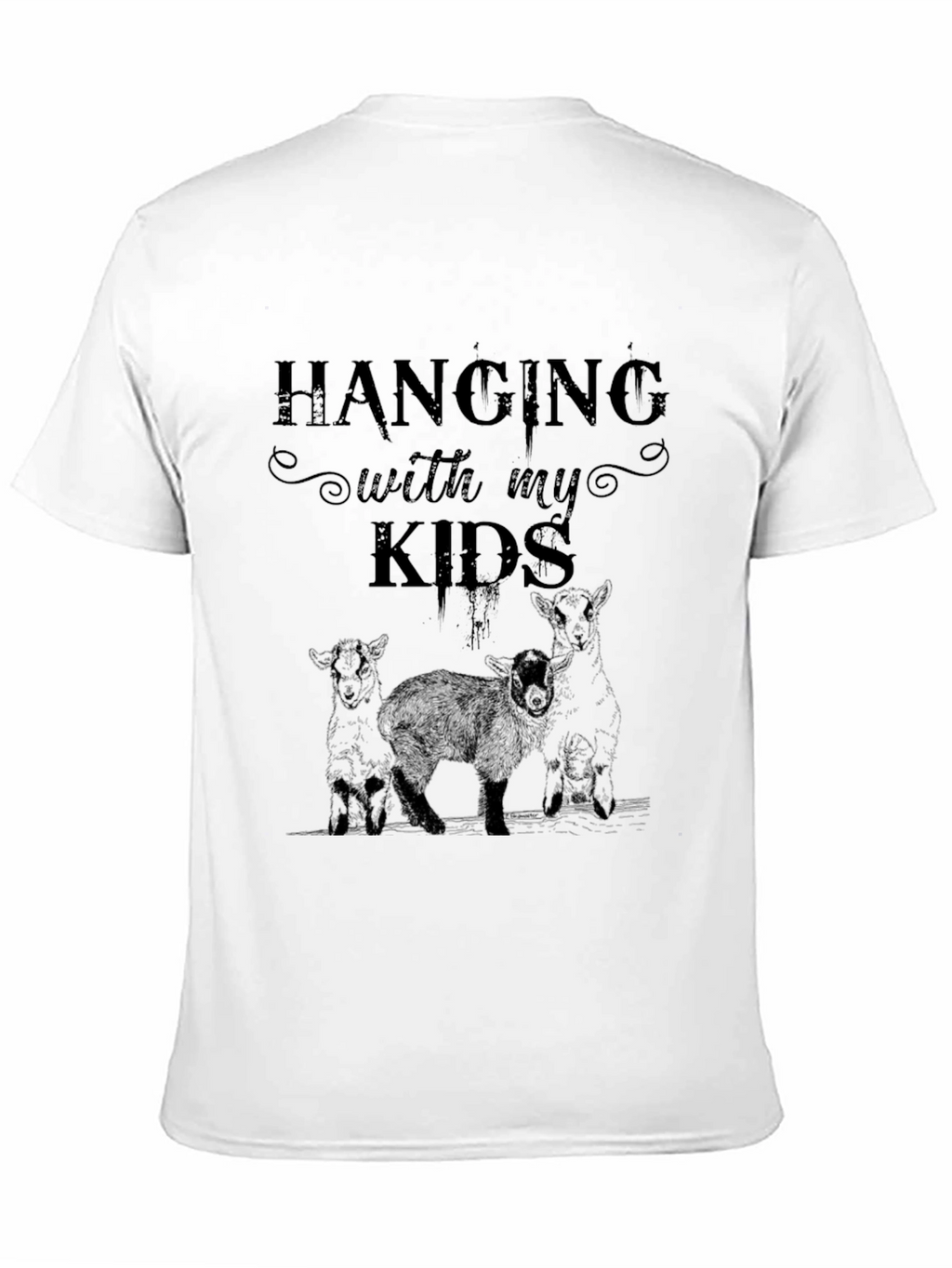 Hanging with My Kids Lamb T-Shirt - Black