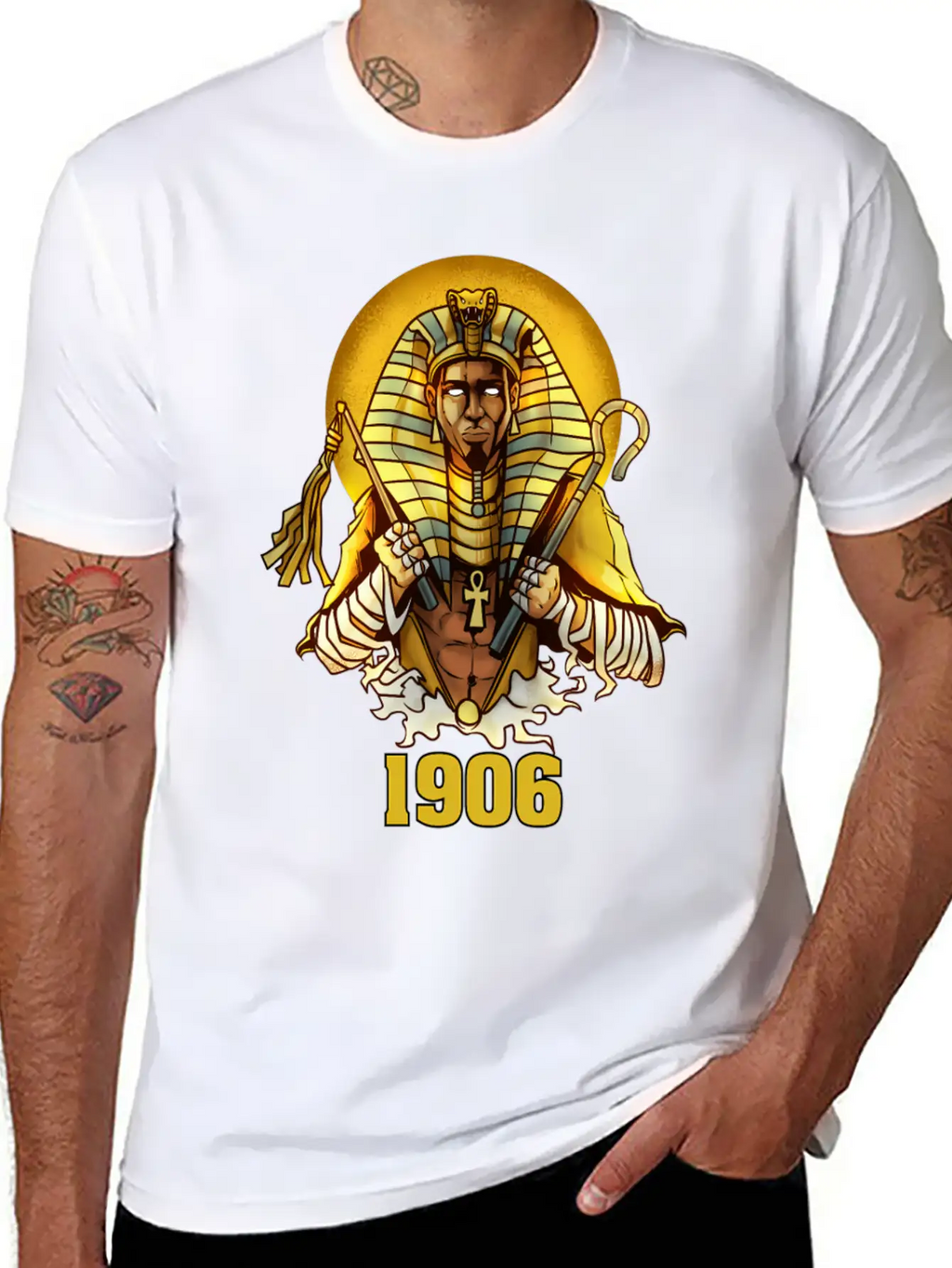1906 Sphinx Alpha Ace Fraternity Pharoah Essential Cotton Tee For Daily Outfits – Unisex Style