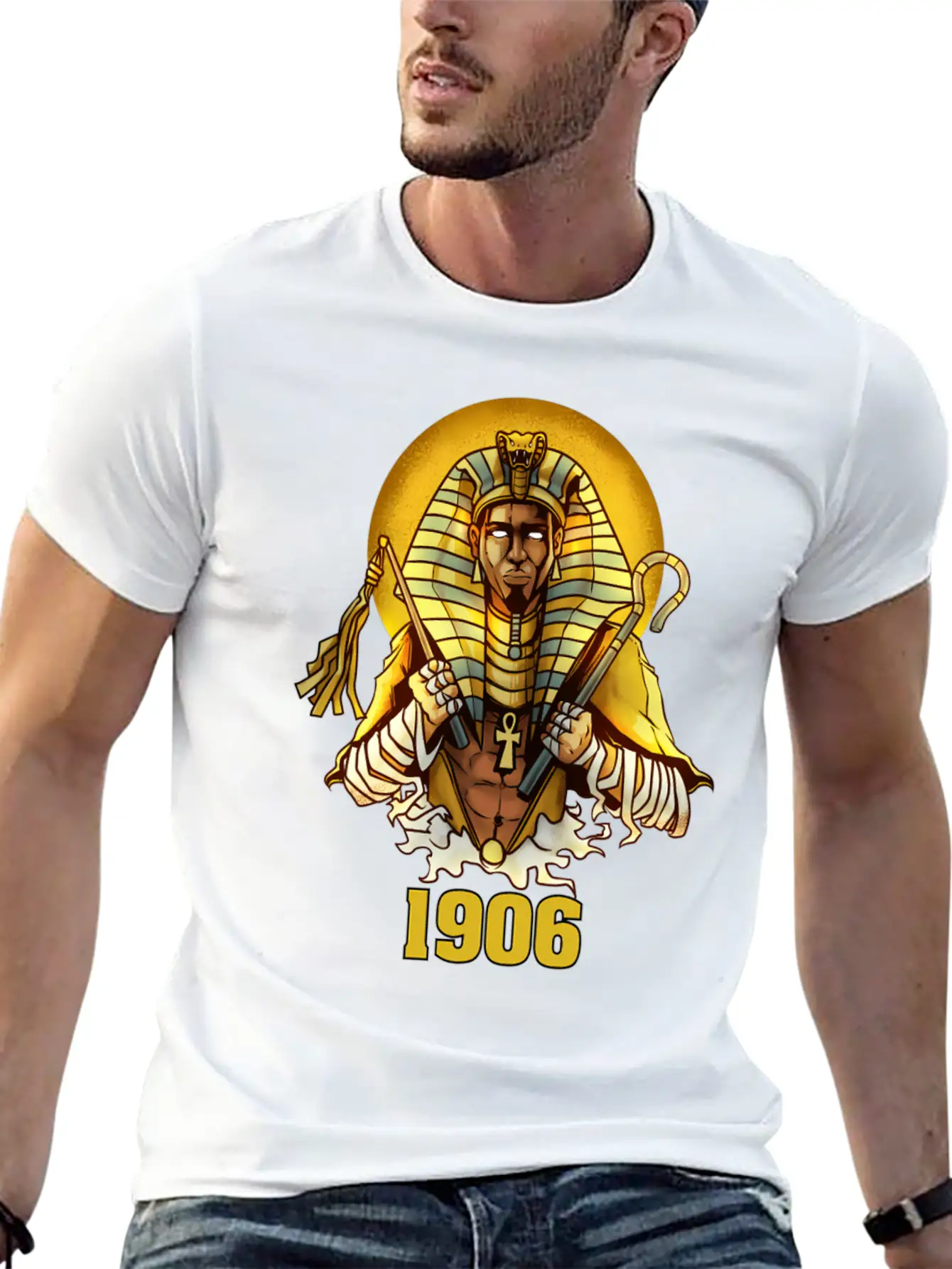 1906 Sphinx Alpha Ace Fraternity Pharoah Essential Cotton Tee For Daily Outfits – Unisex Style