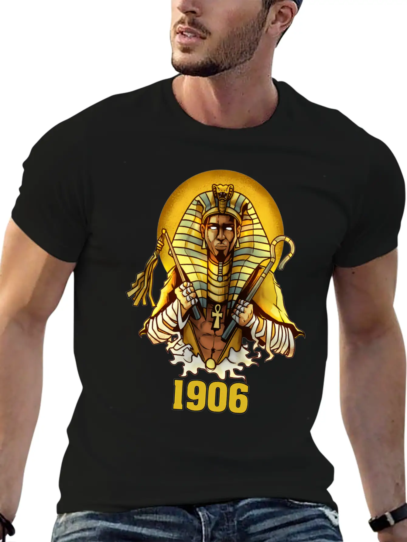 1906 Sphinx Alpha Ace Fraternity Pharoah Essential Cotton Tee For Daily Outfits – Unisex Style