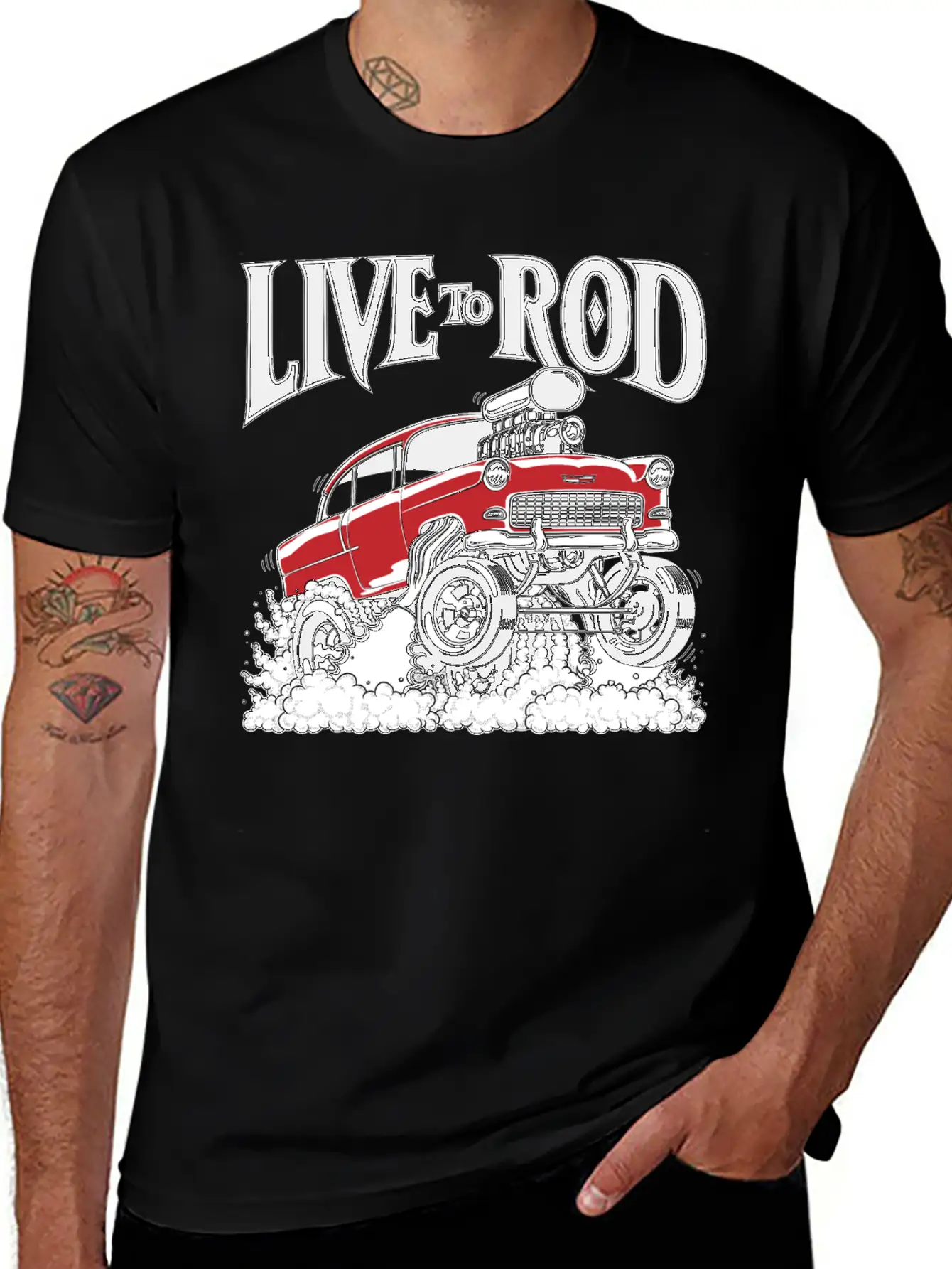 1955 Gasser Hot Rod1B Classic Cotton Tee – Unisex Comfort For Any Season