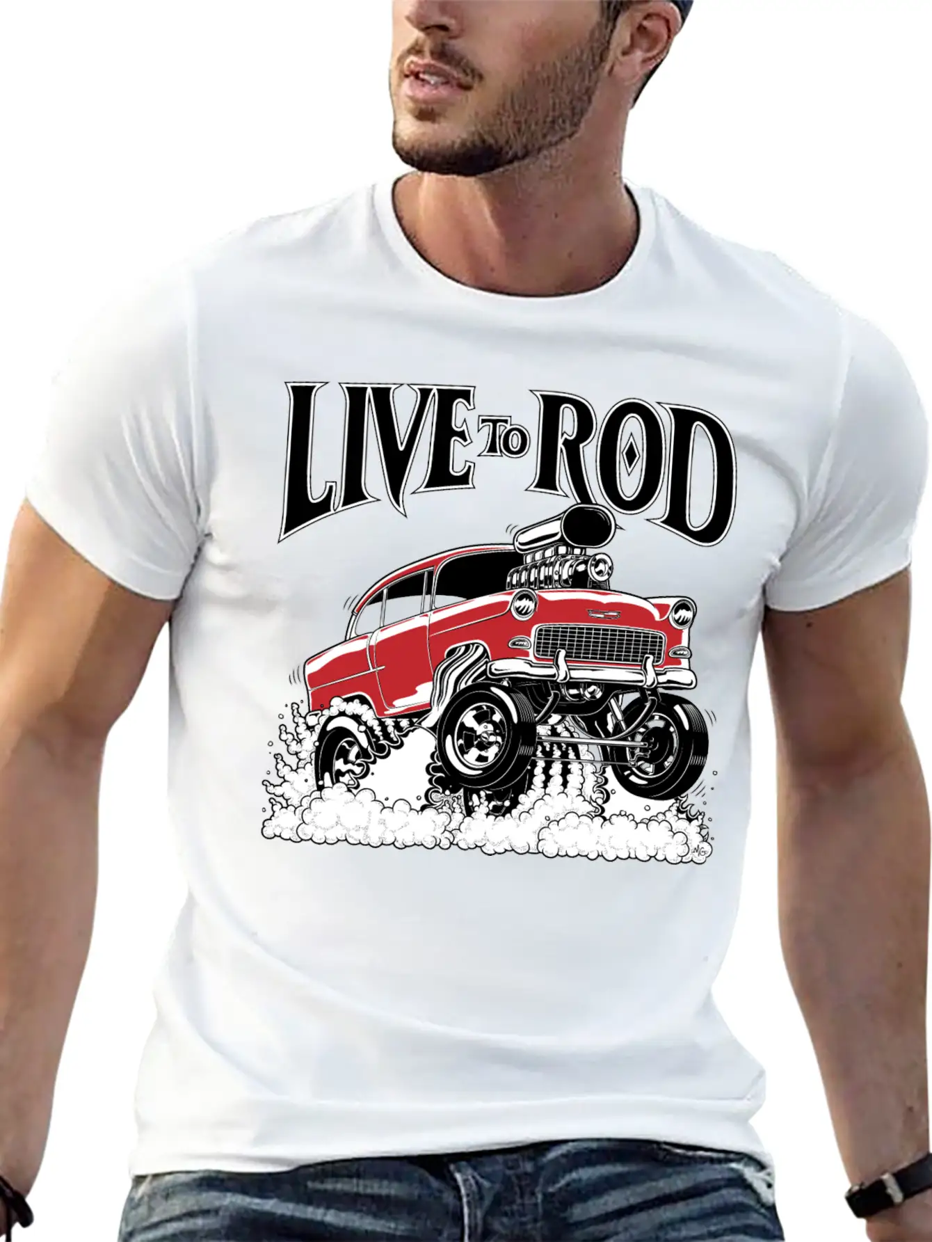 1955 Gasser Hot Rod1B Classic Cotton Tee – Unisex Comfort For Any Season