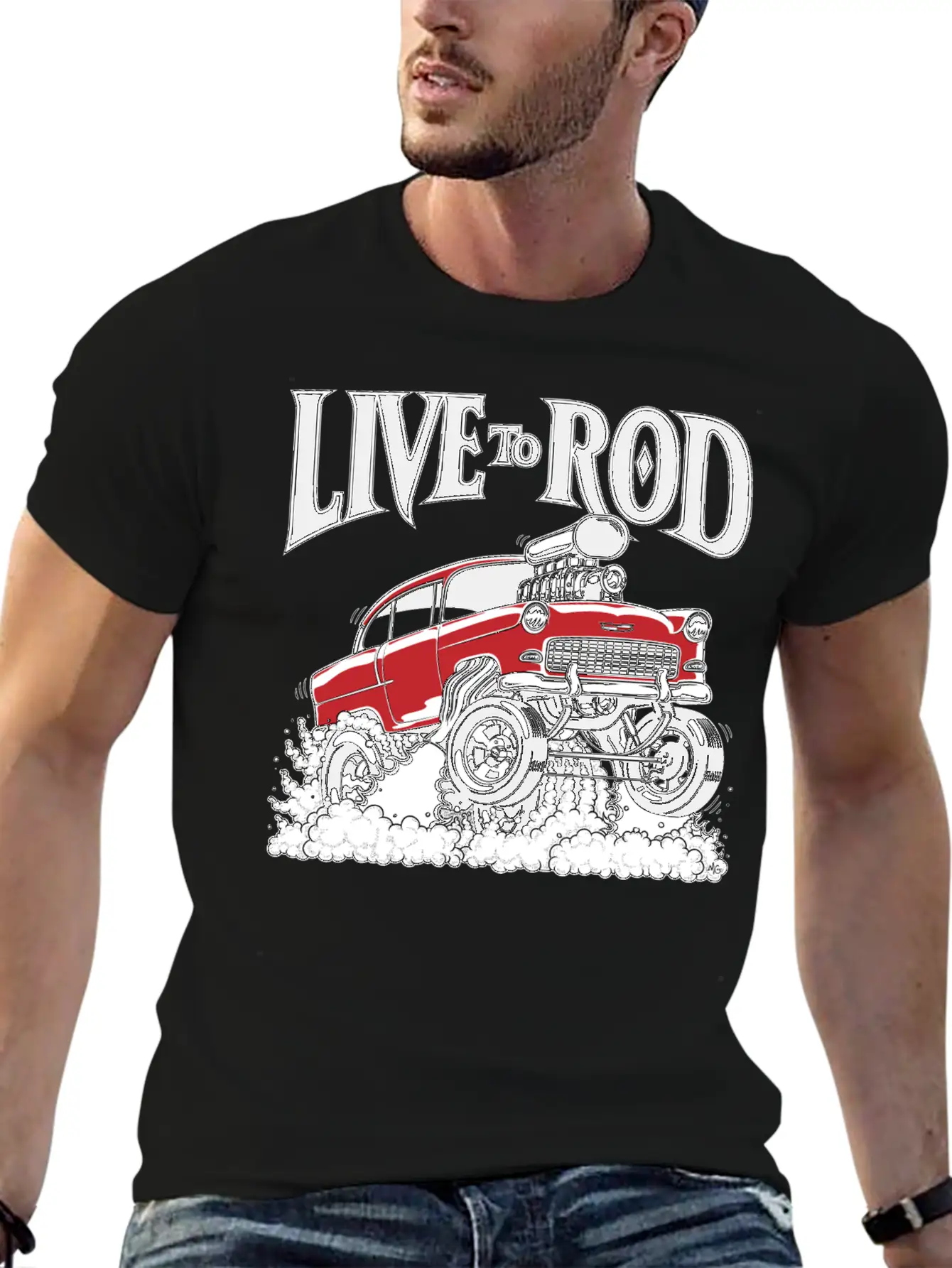 1955 Gasser Hot Rod1B Classic Cotton Tee – Unisex Comfort For Any Season