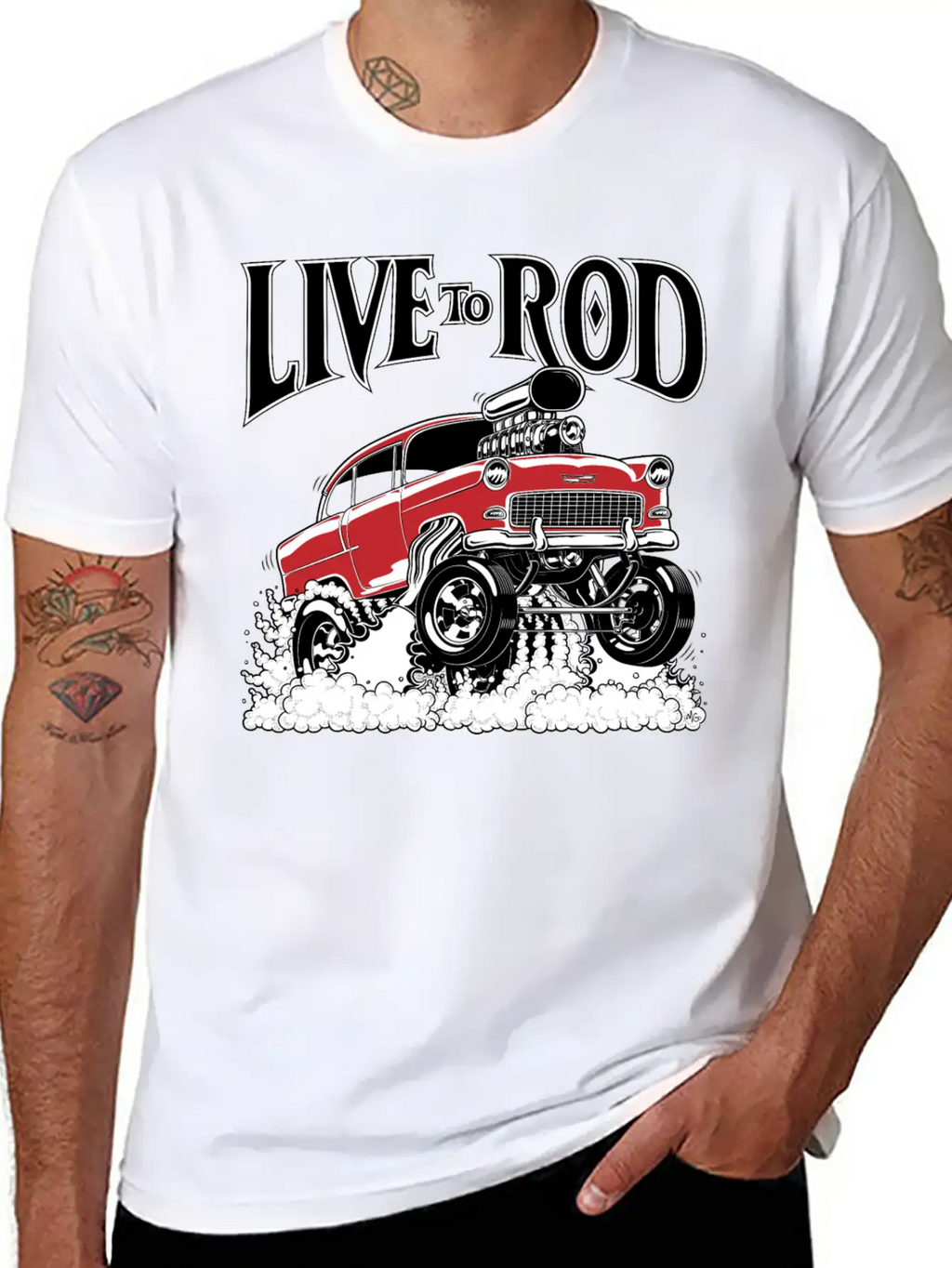 1955 Gasser Hot Rod1B Classic Cotton Tee – Unisex Comfort For Any Season