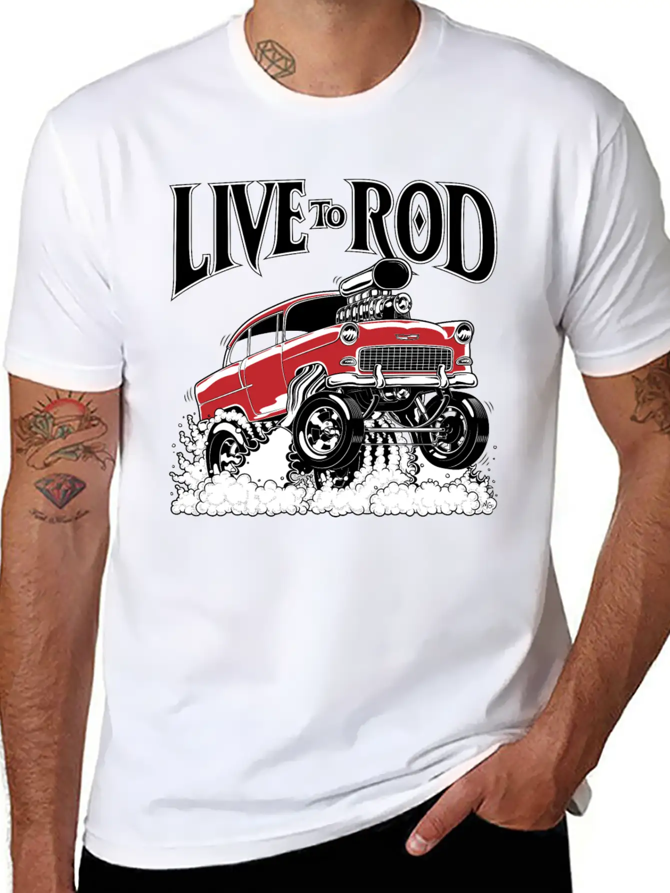 1955 Gasser Hot Rod1B Classic Cotton Tee – Unisex Comfort For Any Season