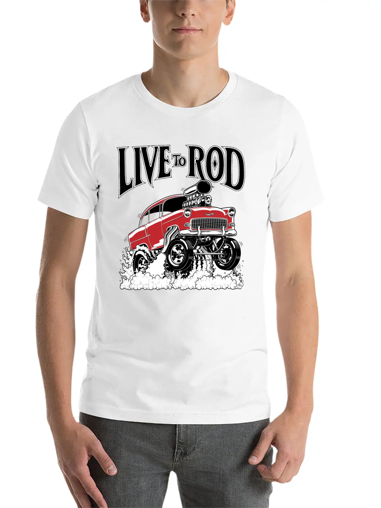 1955 Gasser Hot Rod1B Classic Cotton Tee – Unisex Comfort For Any Season