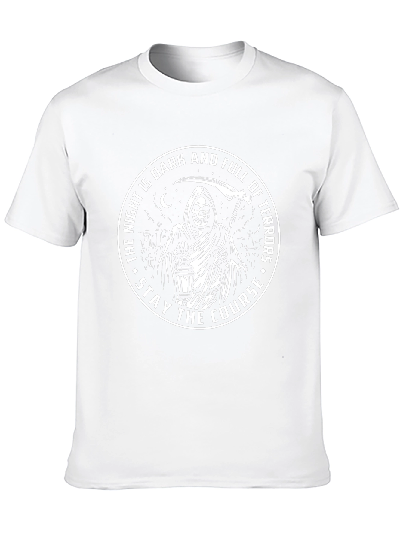 Grim Reaper Graphic T-Shirt The Night Is Dark And Full Of Terrors
